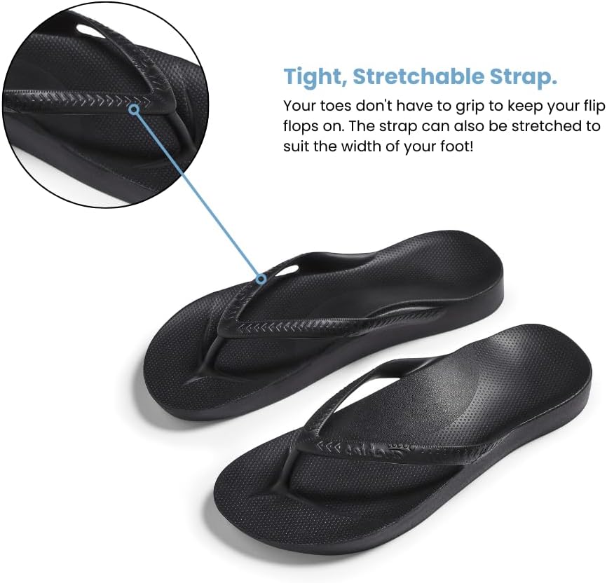 Archies Arch Support Flip Flops for Men & Women – Orthotic Sandals for Plantar Fasciitis Relief – Lightweight, Cushioning, Shock-Absorbing Thong Sandals for Walking, Foot Pain & All-Day Comfort