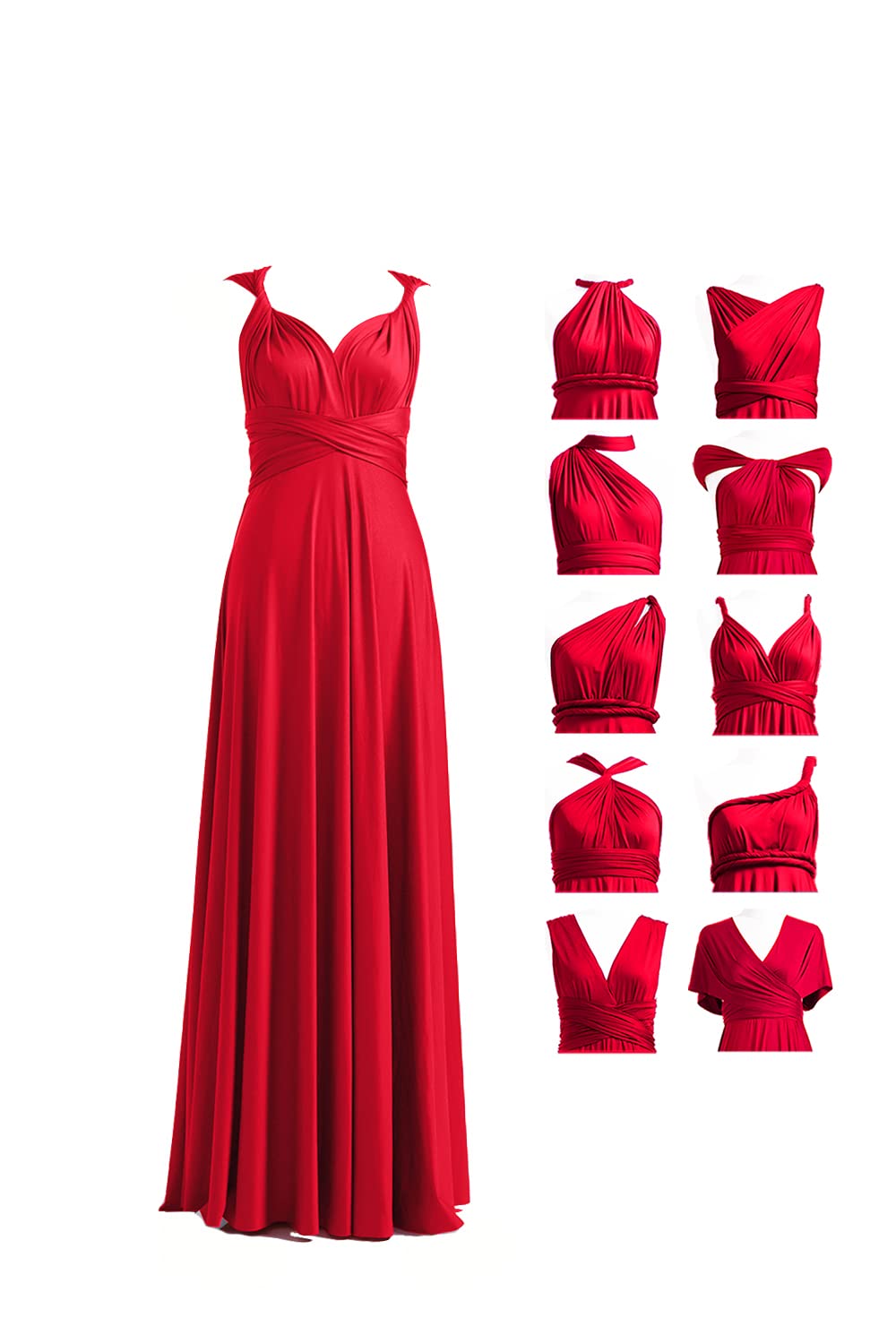 72styles Infinity Dress with Bandeau, Convertible Bridesmaid Dress, Long, Plus Size, Multi-Way Dress, Twist Wrap Dress