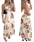 CHICME Summer Dresses for Women 2026 Sleeveless Casual Boho Maxi Dress Square Neck Cut Out Floral A Line Dress