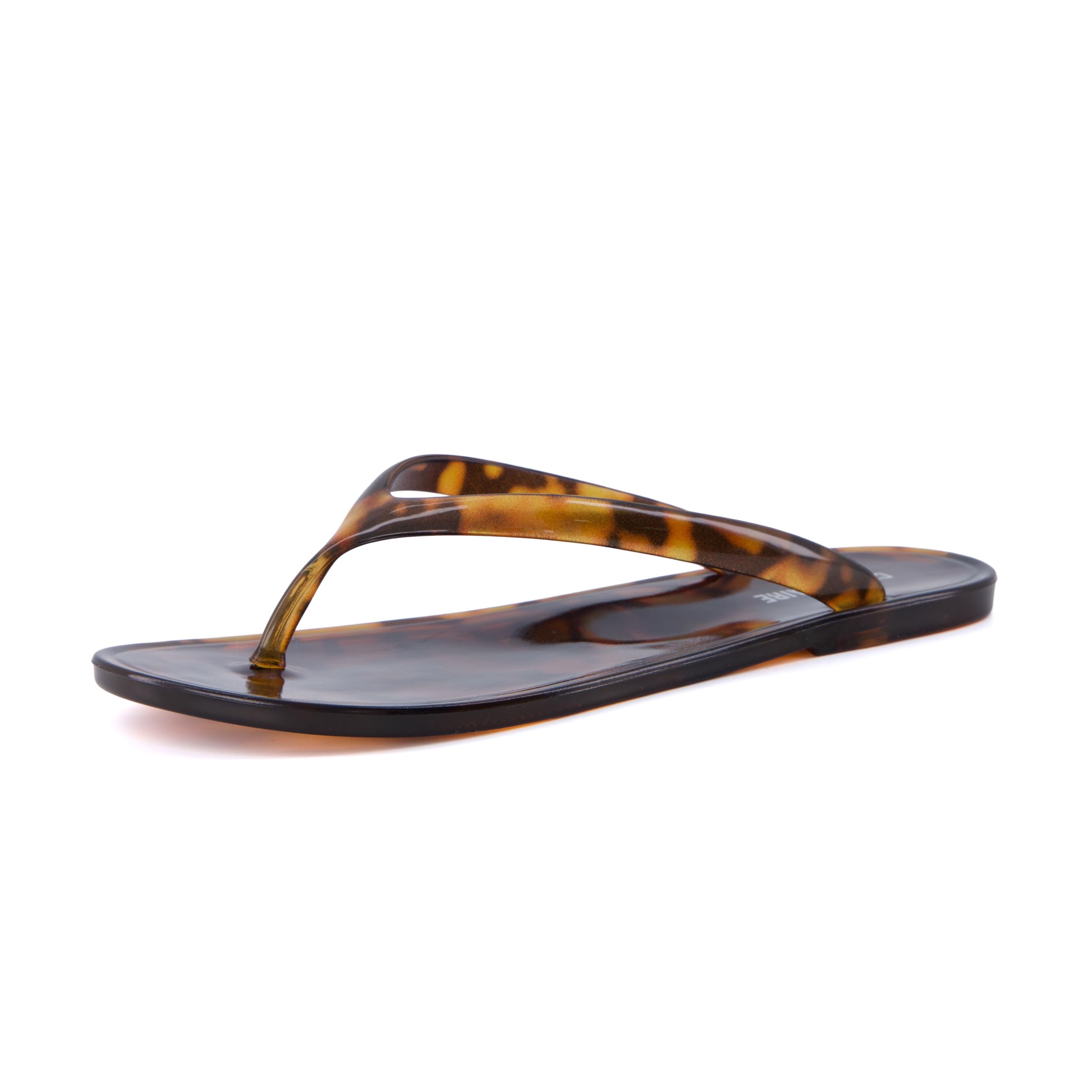 CUSHIONAIRE Splash Jelly Flip Flops for Women With Flexible Sole, Soft Footbed Summer Sandals for Women