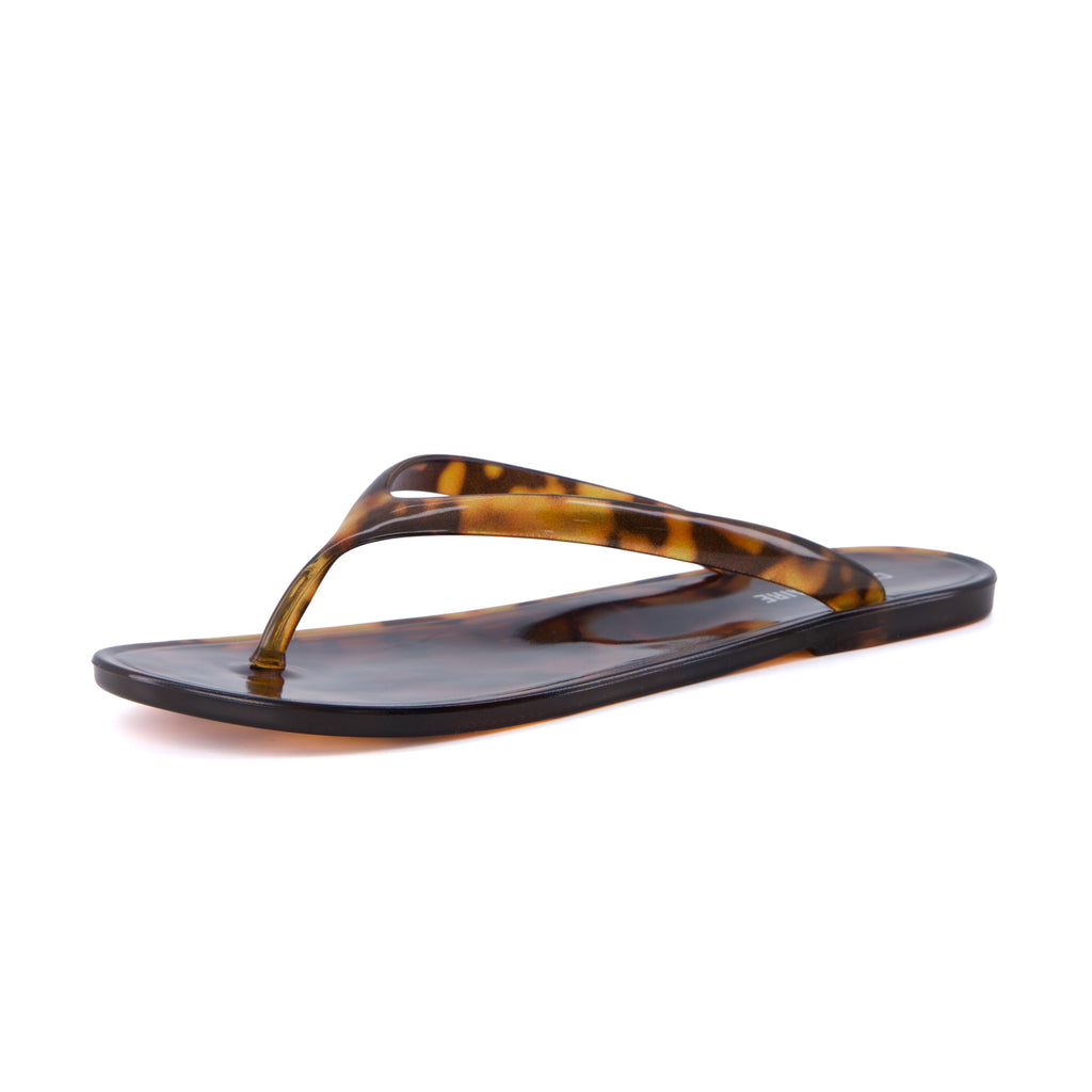CUSHIONAIRE Splash Jelly Flip Flops for Women With Flexible Sole, Soft Footbed Summer Sandals for Women