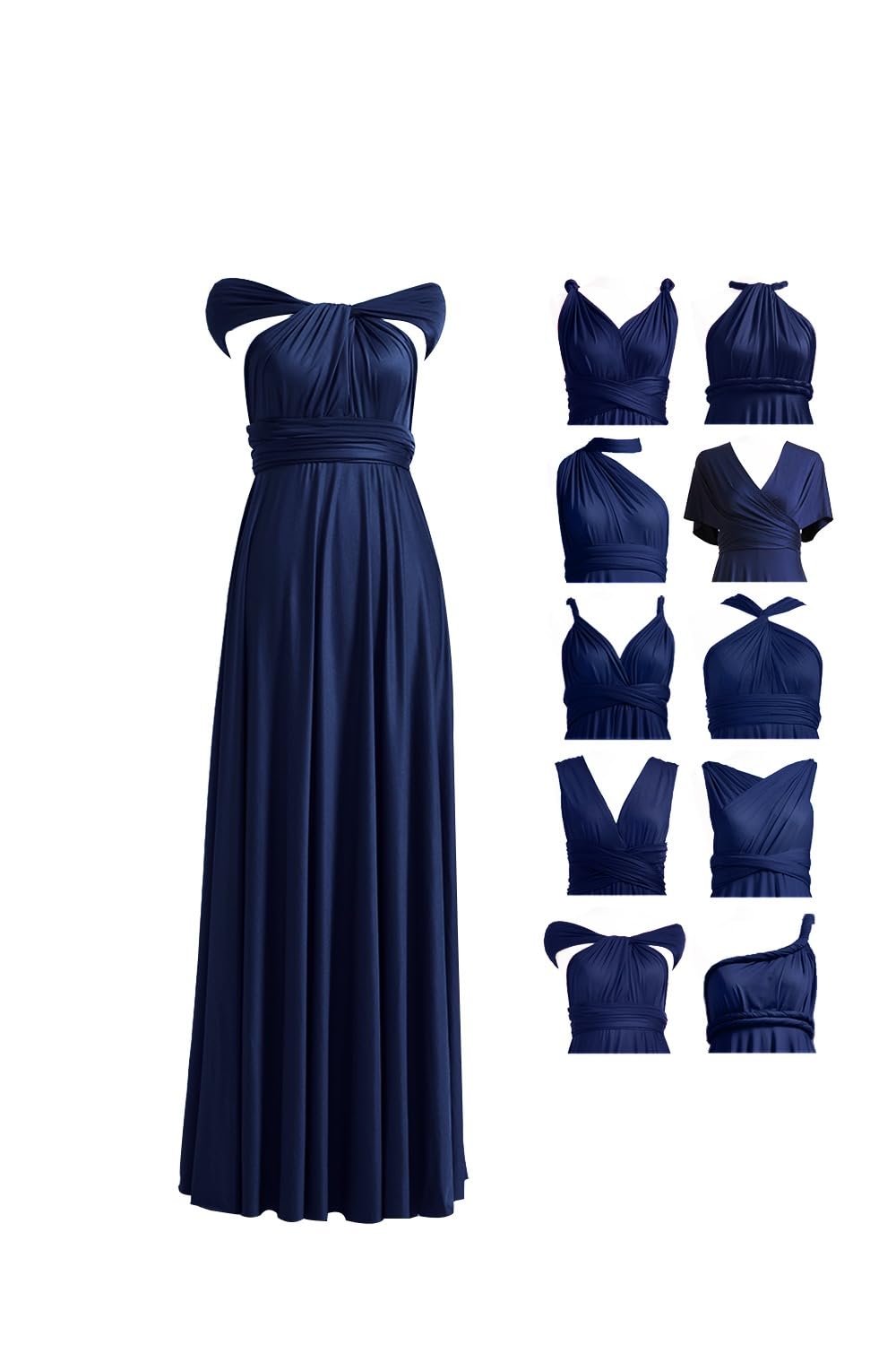 72styles Infinity Dress with Bandeau, Convertible Bridesmaid Dress, Long, Plus Size, Multi-Way Dress, Twist Wrap Dress