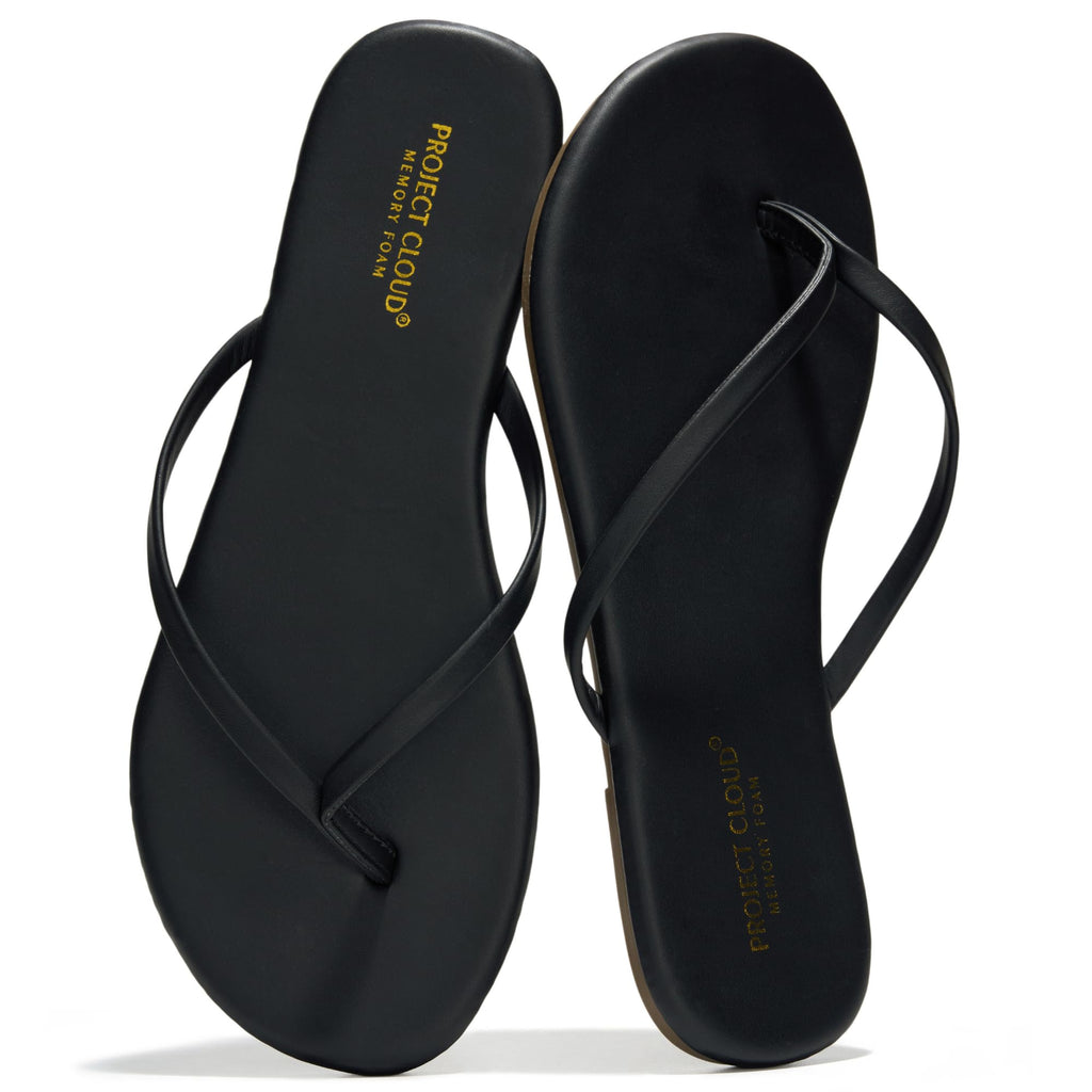 Project Cloud Flip Flops for Women Footwear- Lightweight and Memory Foam Insole Sandals for Women 2026 - Durable Non-Slip Beach Essentials Flats for Women Sandals (Foundations)
