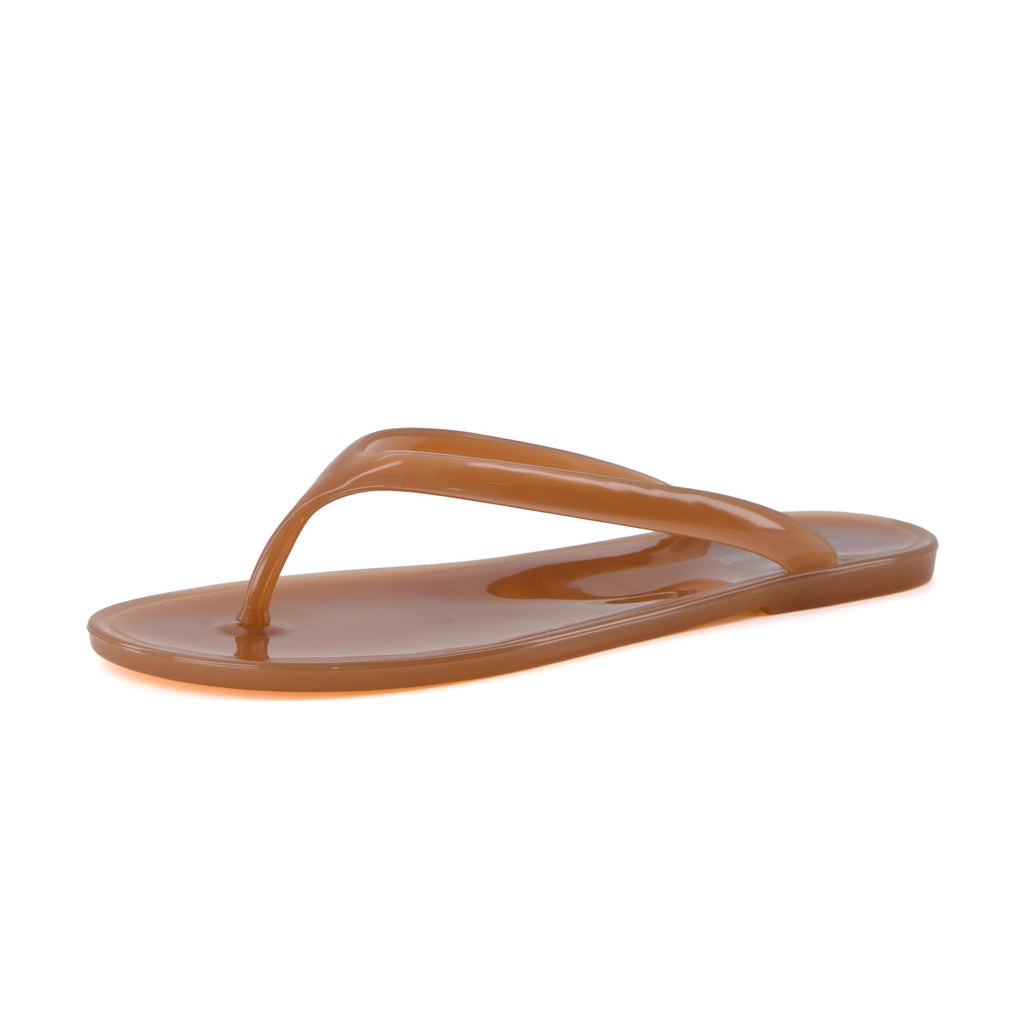 CUSHIONAIRE Splash Jelly Flip Flops for Women With Flexible Sole, Soft Footbed Summer Sandals for Women