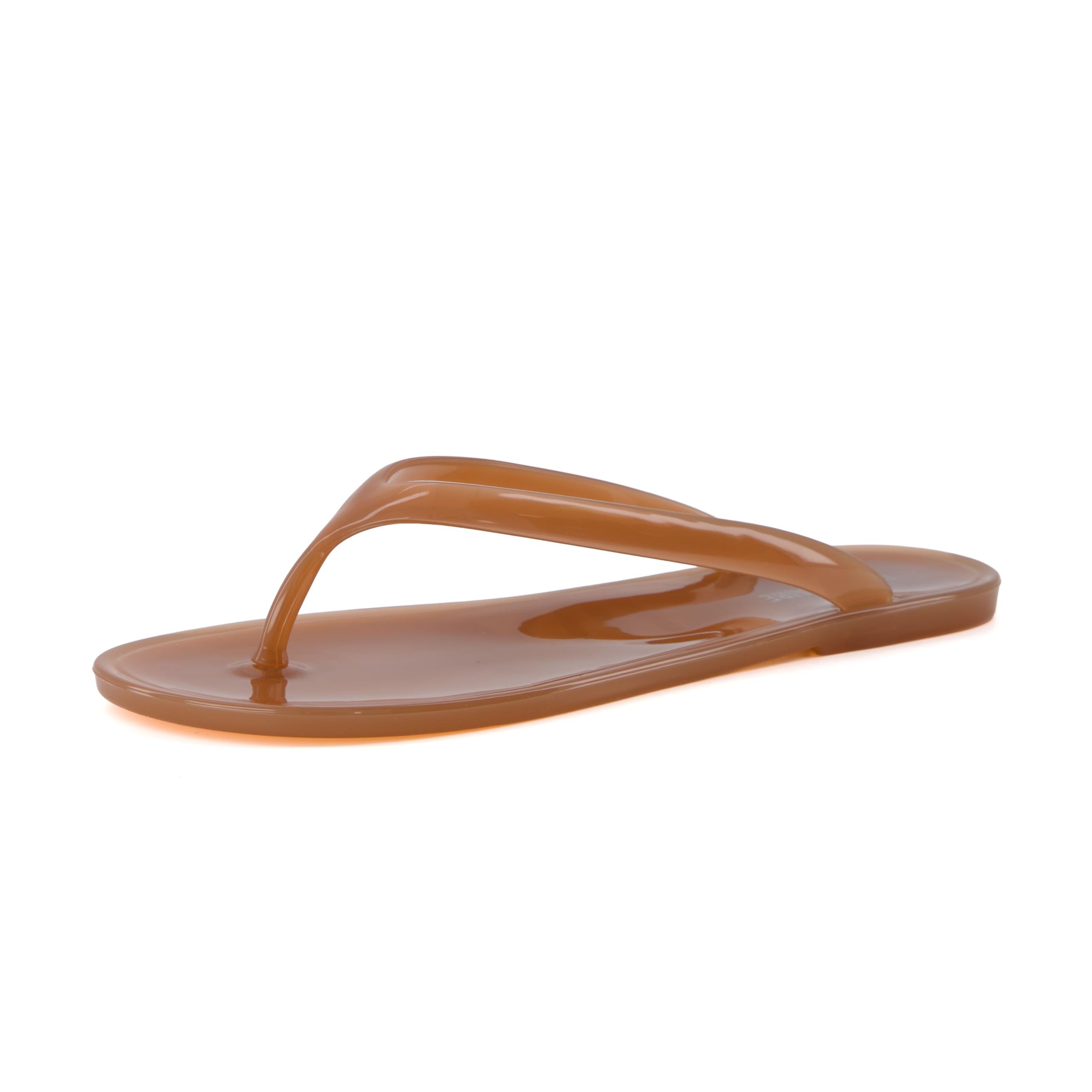 CUSHIONAIRE Splash Jelly Flip Flops for Women With Flexible Sole, Soft Footbed Summer Sandals for Women