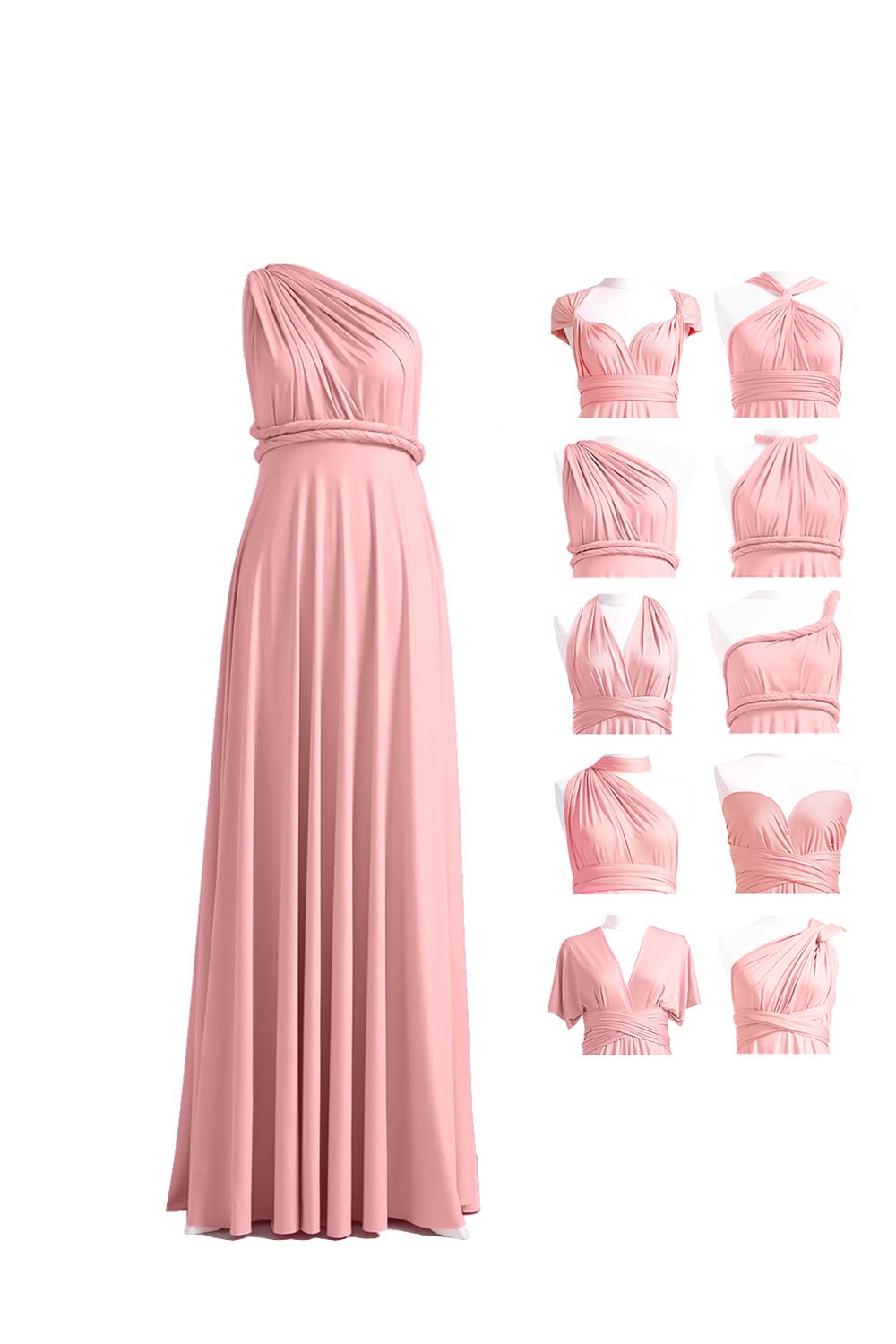 72styles Infinity Dress with Bandeau, Convertible Bridesmaid Dress, Long, Plus Size, Multi-Way Dress, Twist Wrap Dress