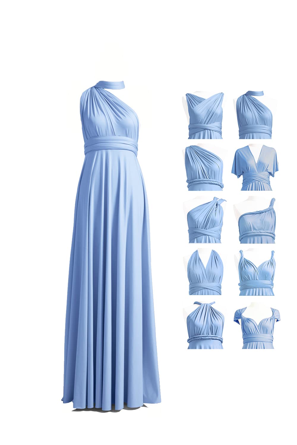 72styles Infinity Dress with Bandeau, Convertible Bridesmaid Dress, Long, Plus Size, Multi-Way Dress, Twist Wrap Dress