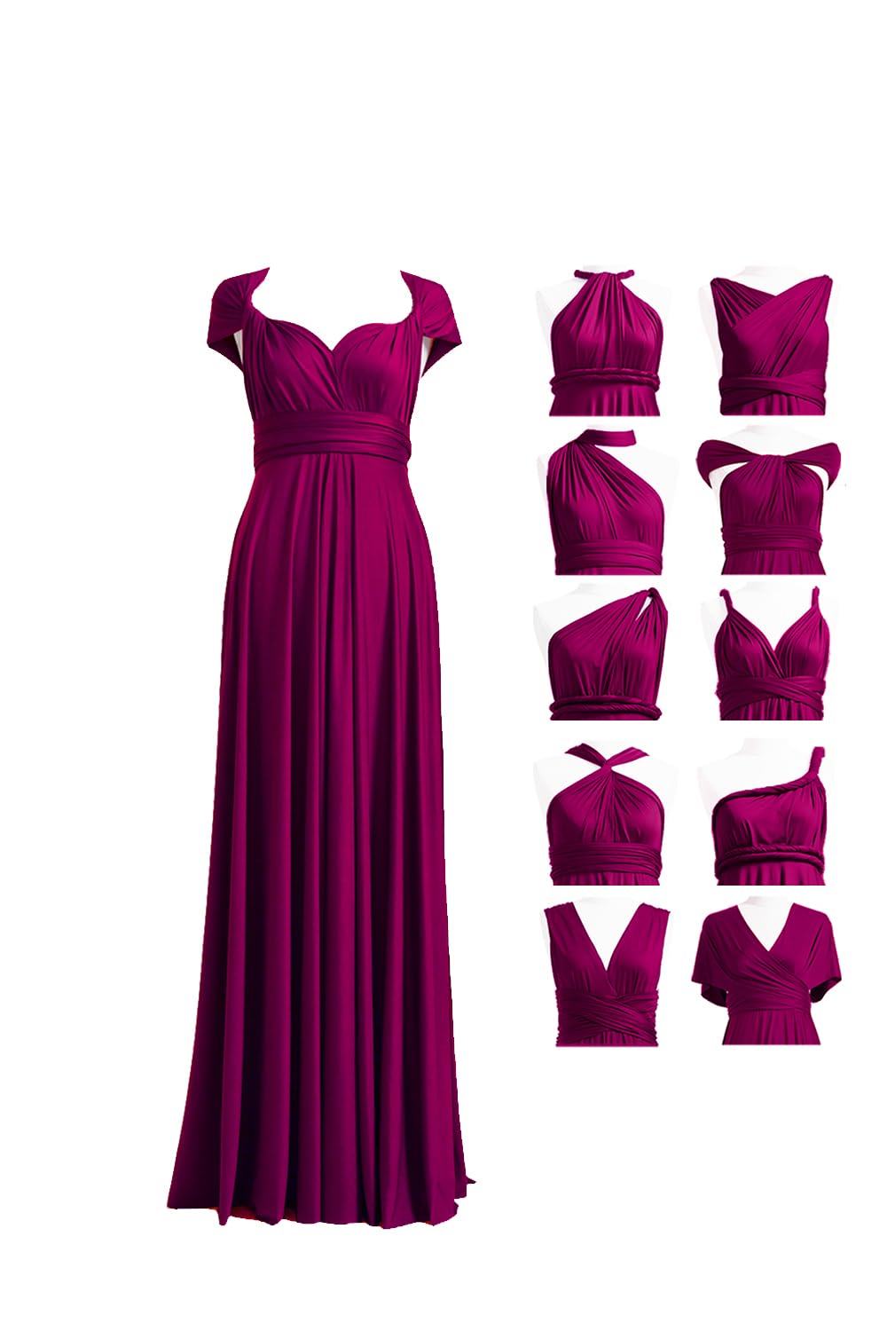 72styles Infinity Dress with Bandeau, Convertible Bridesmaid Dress, Long, Plus Size, Multi-Way Dress, Twist Wrap Dress