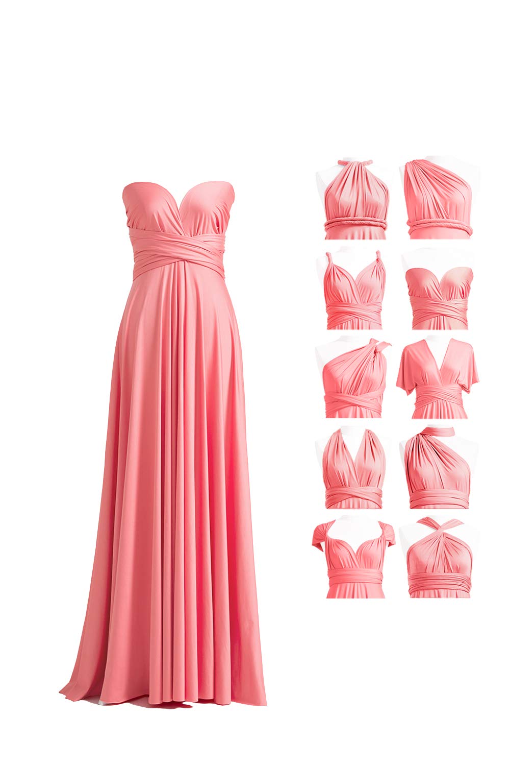72styles Infinity Dress with Bandeau, Convertible Bridesmaid Dress, Long, Plus Size, Multi-Way Dress, Twist Wrap Dress