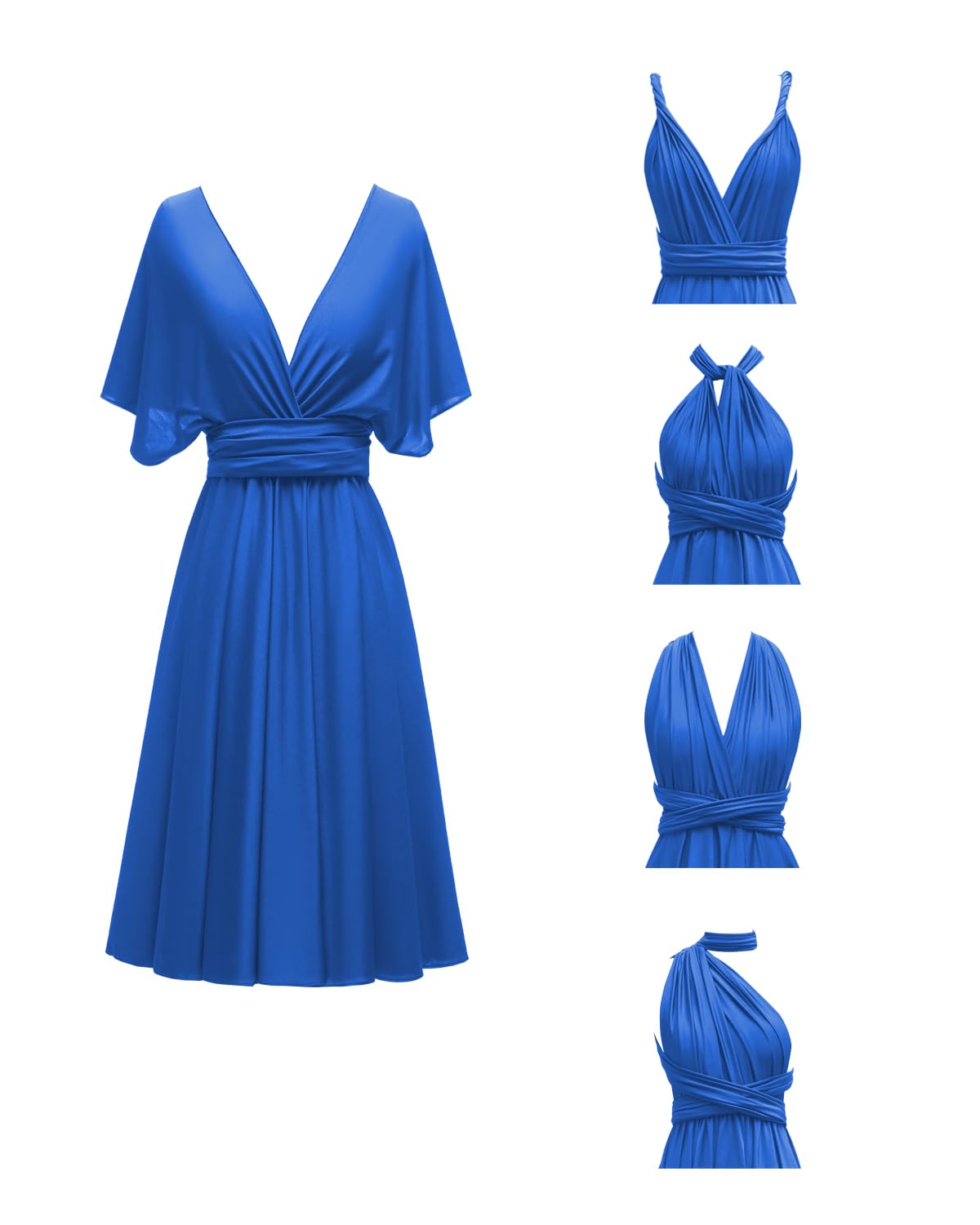Knee Length Short Infinity Dress with Bandeau Convertible Bridesmaids Gown Multi Way Formal Dresses