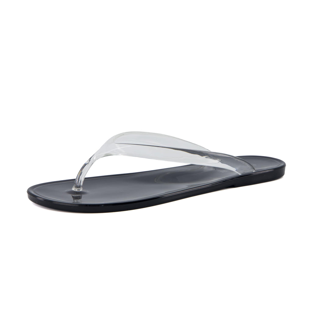 CUSHIONAIRE Splash Jelly Flip Flops for Women With Flexible Sole, Soft Footbed Summer Sandals for Women