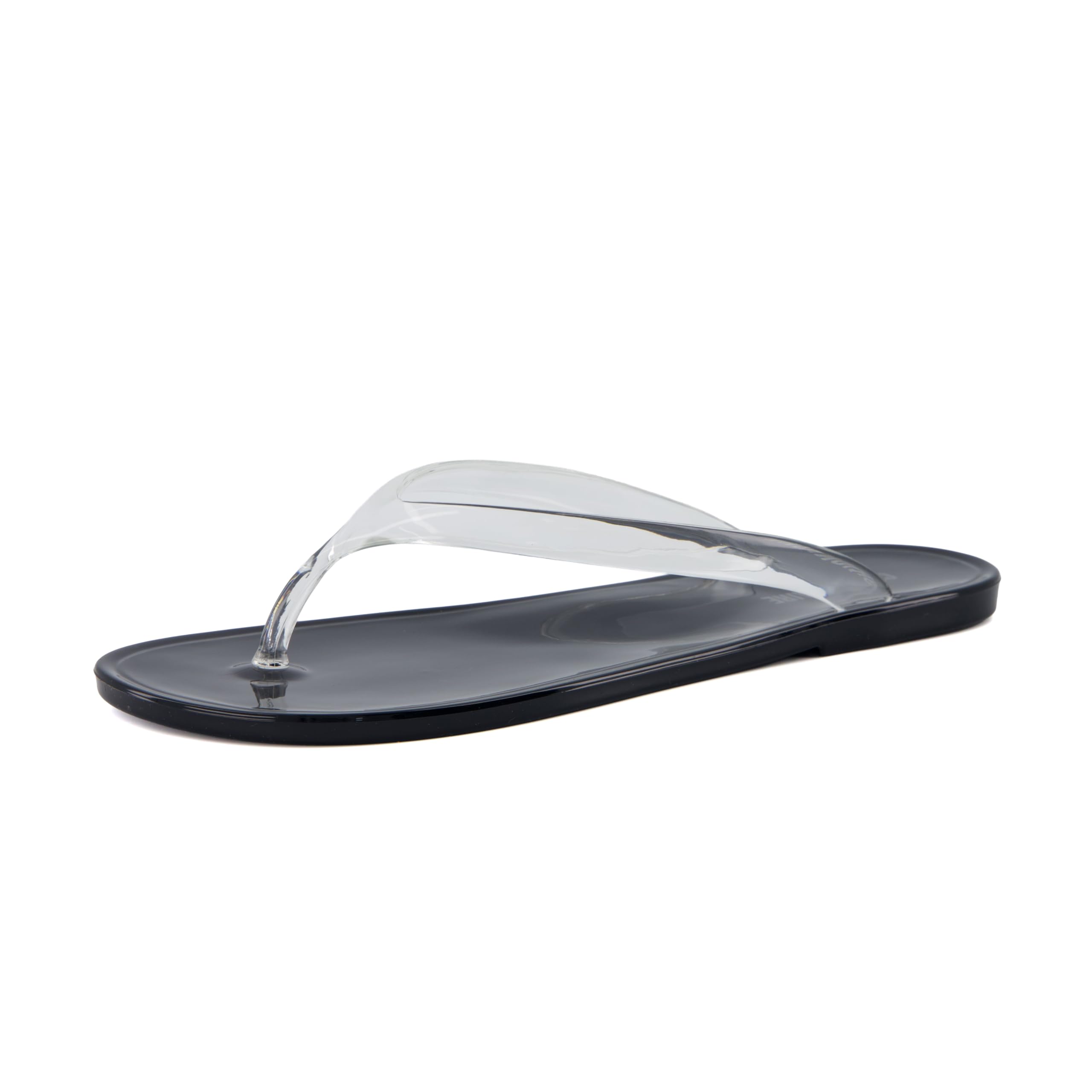 CUSHIONAIRE Splash Jelly Flip Flops for Women With Flexible Sole, Soft Footbed Summer Sandals for Women