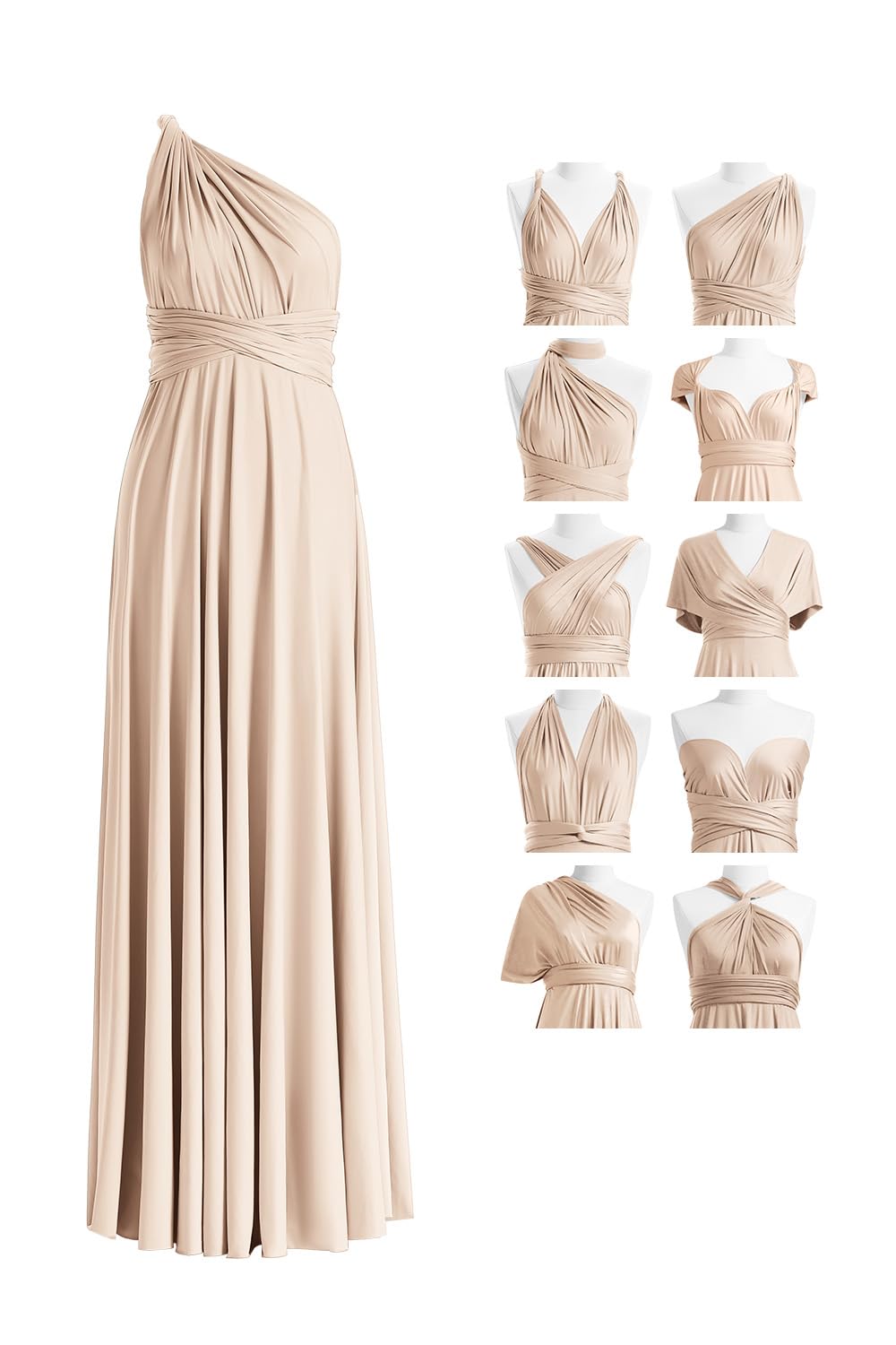 72styles Infinity Dress with Bandeau, Convertible Bridesmaid Dress, Long, Plus Size, Multi-Way Dress, Twist Wrap Dress