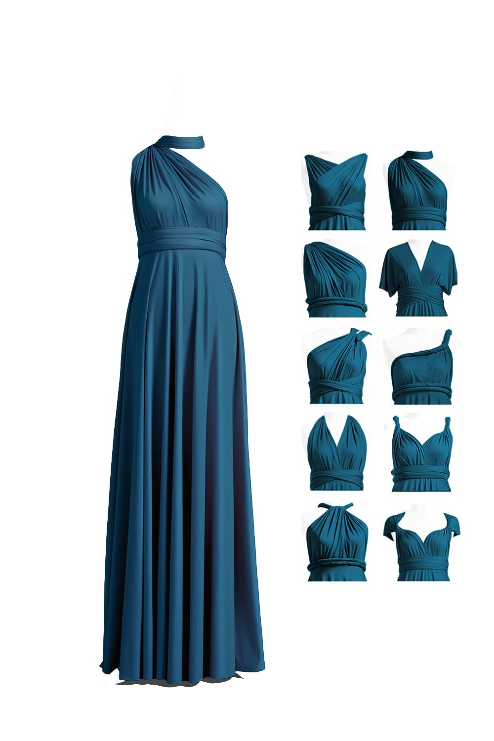72styles Infinity Dress with Bandeau, Convertible Bridesmaid Dress, Long, Plus Size, Multi-Way Dress, Twist Wrap Dress