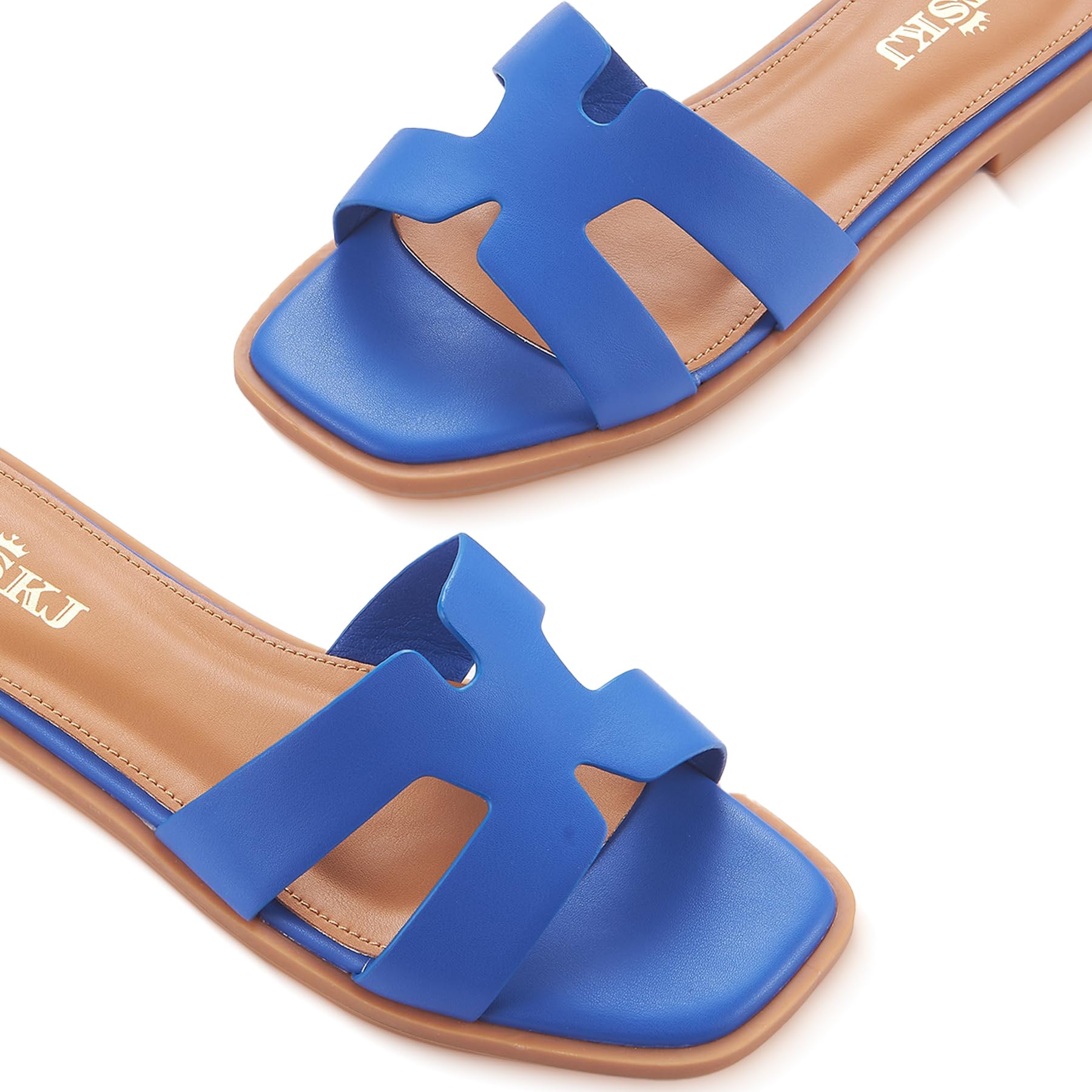 Sandals for Women 2026 Dressy Slides Flat Open Toe Comfortable Soft Leather Slip On Ladies Casual Wide Width Cute Trendy Shoes Summer Beach