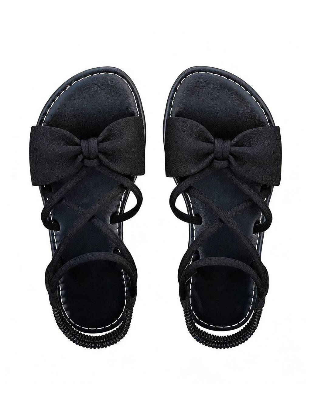 GORGLITTER Women's Bow Flat Sandals Dressy Formal Cute Strappy Ankle Strap Open Toe Summer Beach Sandals 2026
