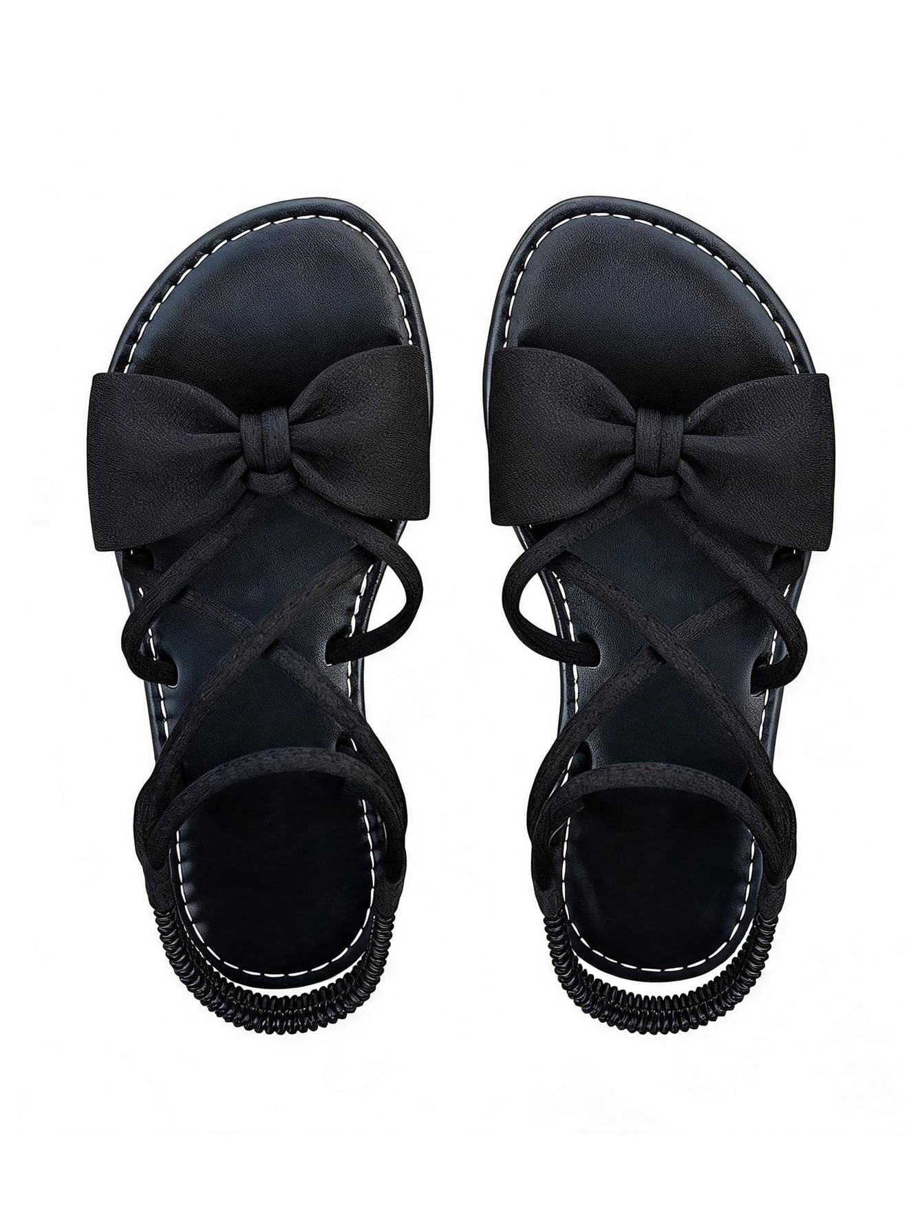 GORGLITTER Women's Bow Flat Sandals Dressy Formal Cute Strappy Ankle Strap Open Toe Summer Beach Sandals 2026
