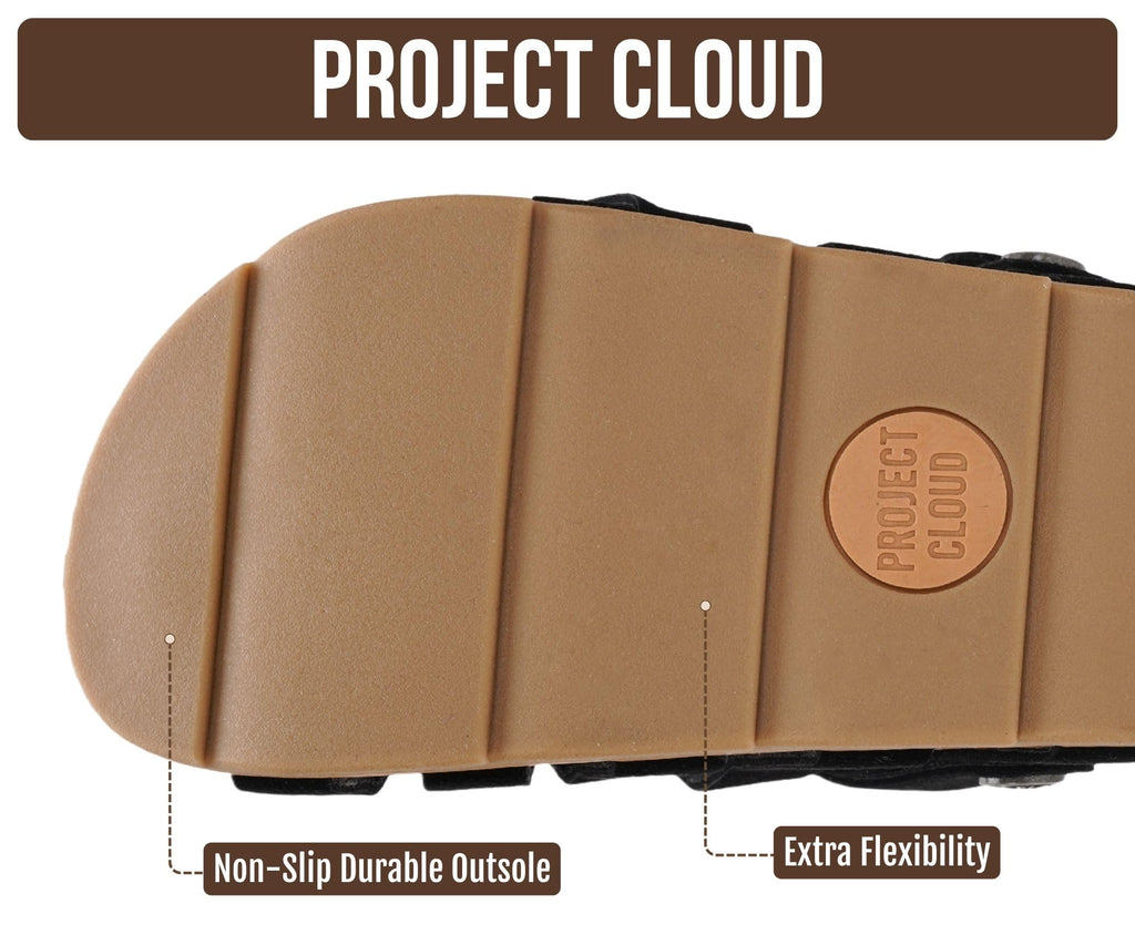 Project Cloud 100% Genuine Leather Platform Sandals Women – Strappy Wedges with Comfortable Plush Insole – Lightweight & Non Slip Wedge Sandals for Women 2026