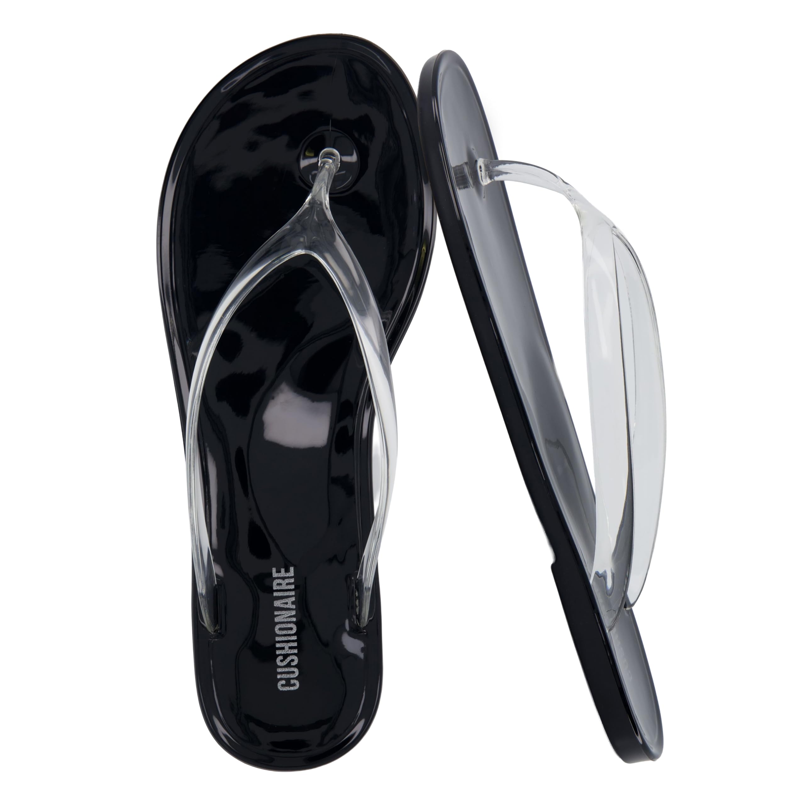CUSHIONAIRE Splash Jelly Flip Flops for Women With Flexible Sole, Soft Footbed Summer Sandals for Women