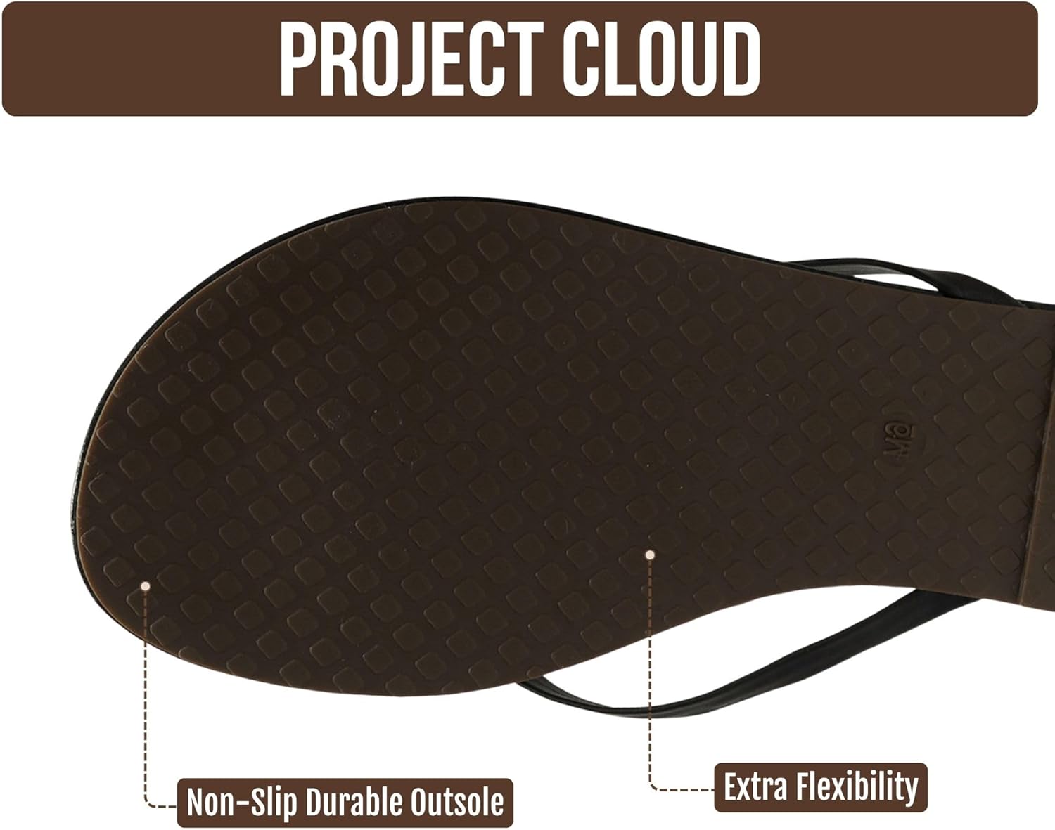 Project Cloud Flip Flops for Women Footwear- Lightweight and Memory Foam Insole Sandals for Women 2026 - Durable Non-Slip Beach Essentials Flats for Women Sandals (Foundations)