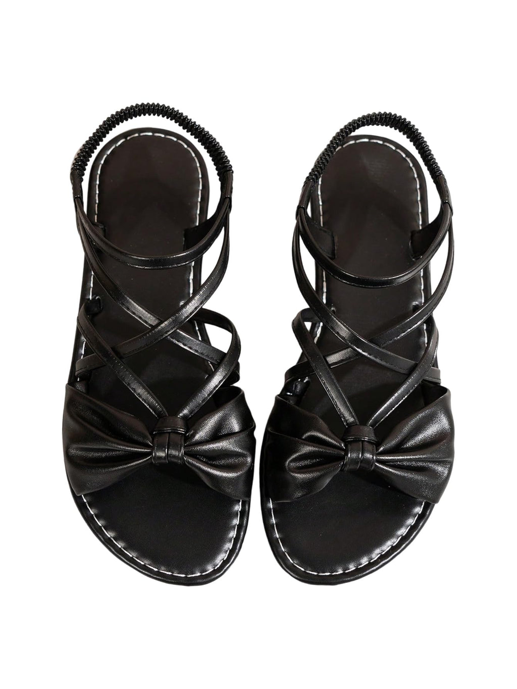 GORGLITTER Women's Bow Flat Sandals Dressy Formal Cute Strappy Ankle Strap Open Toe Summer Beach Sandals 2026