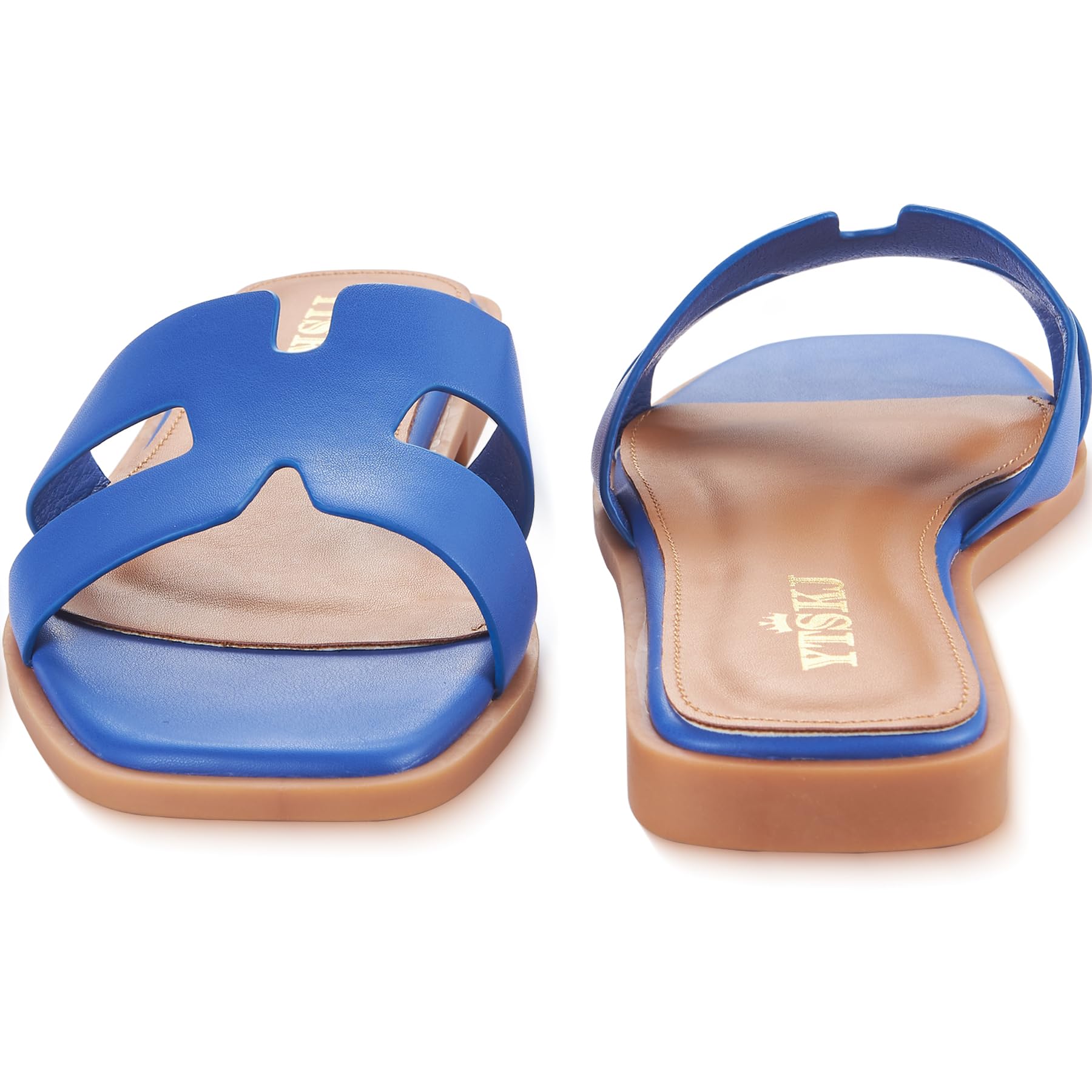Sandals for Women 2026 Dressy Slides Flat Open Toe Comfortable Soft Leather Slip On Ladies Casual Wide Width Cute Trendy Shoes Summer Beach
