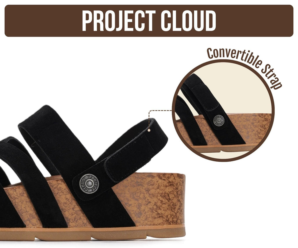 Project Cloud 100% Genuine Leather Platform Sandals Women – Strappy Wedges with Comfortable Plush Insole – Lightweight & Non Slip Wedge Sandals for Women 2026