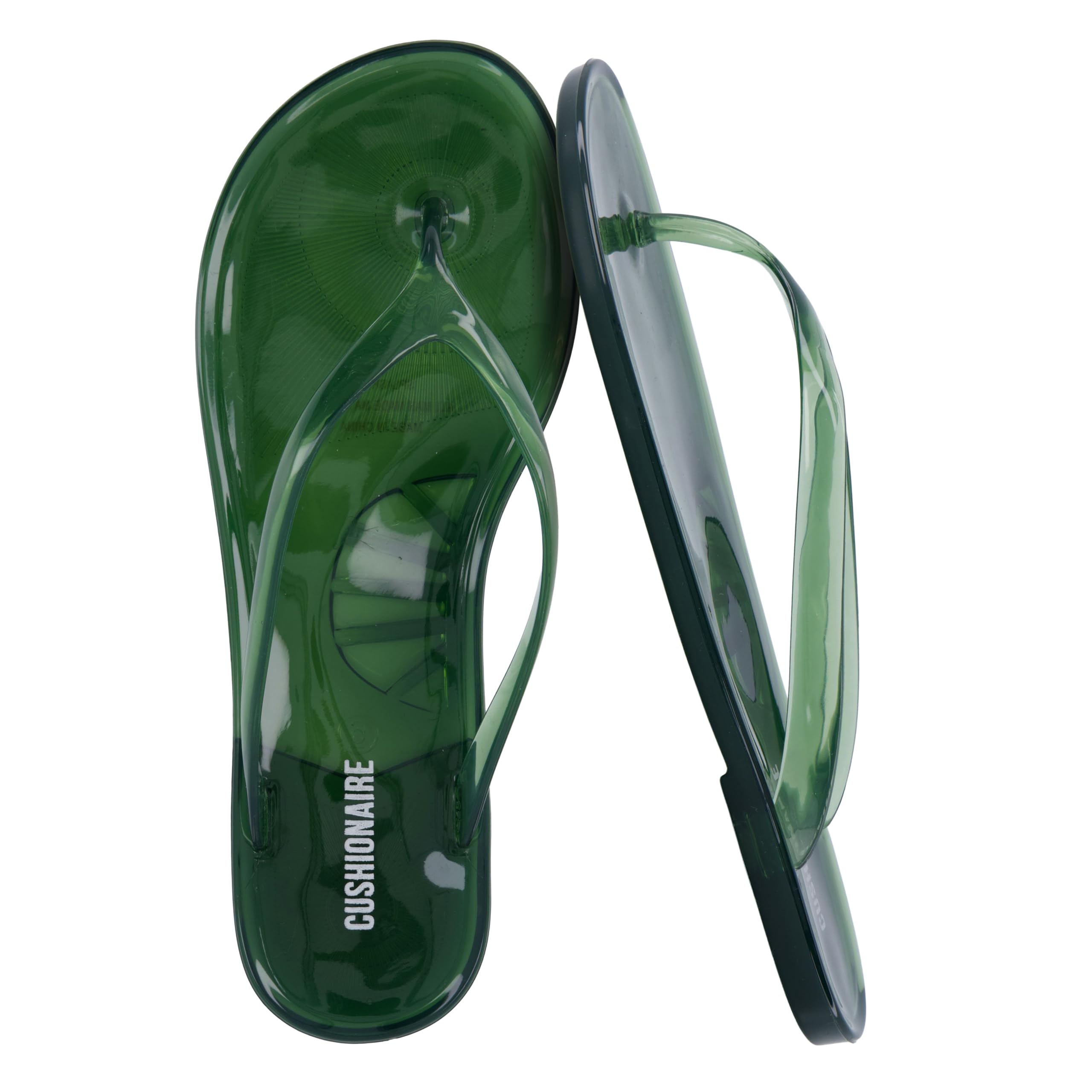 CUSHIONAIRE Splash Jelly Flip Flops for Women With Flexible Sole, Soft Footbed Summer Sandals for Women