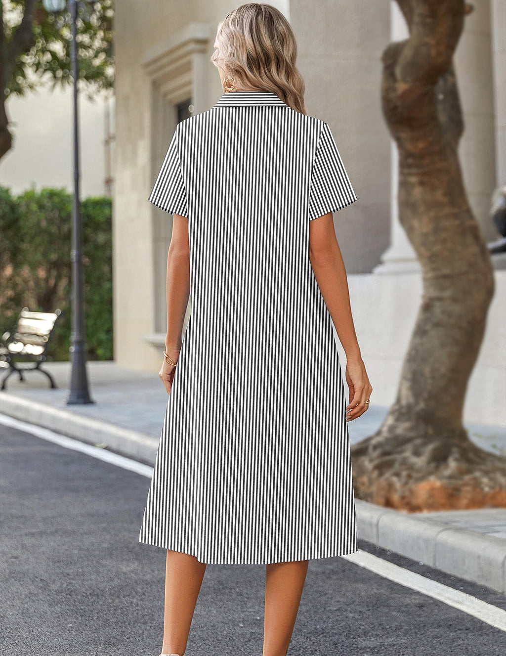 Zeagoo Summer Dresses for Women 2026 Button Down Shirt Dresses Aline Long Sundress Short Sleeve Beach Travel Cover Up