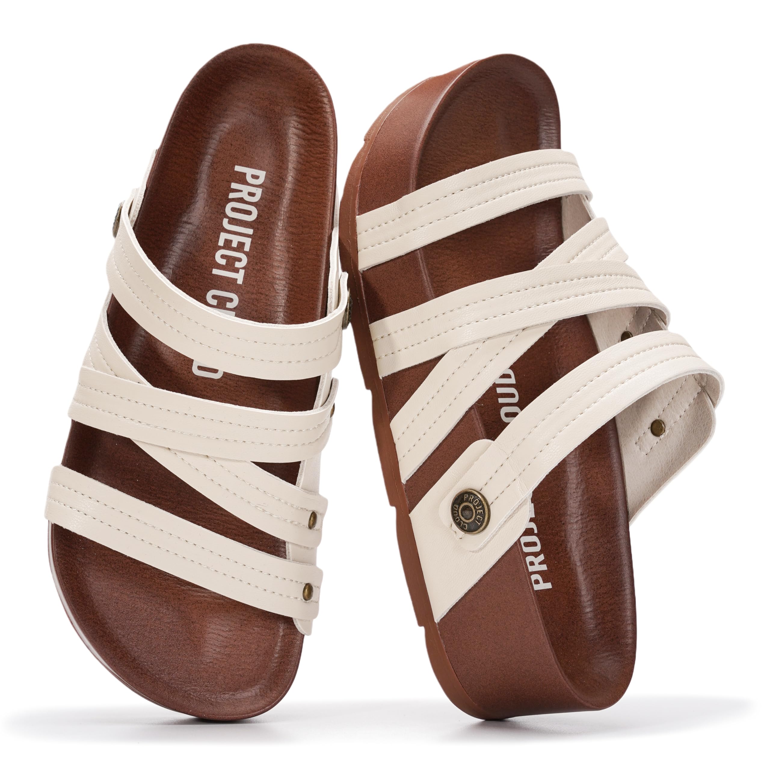 Project Cloud 100% Genuine Leather Platform Sandals Women – Strappy Wedges with Comfortable Plush Insole – Lightweight & Non Slip Wedge Sandals for Women 2026