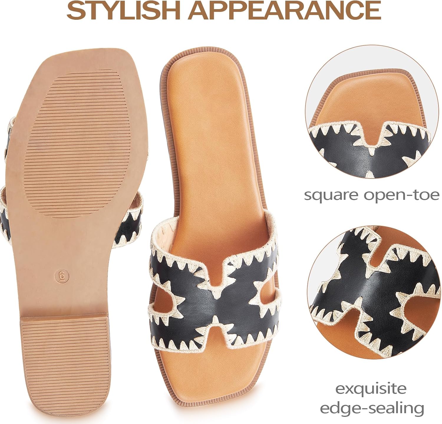Womens Sandals Slip On Fashion Flat Sandals Soft Memory Foam Slides Comfortable Leather Open Toe Slide For Summer Dressy 2026