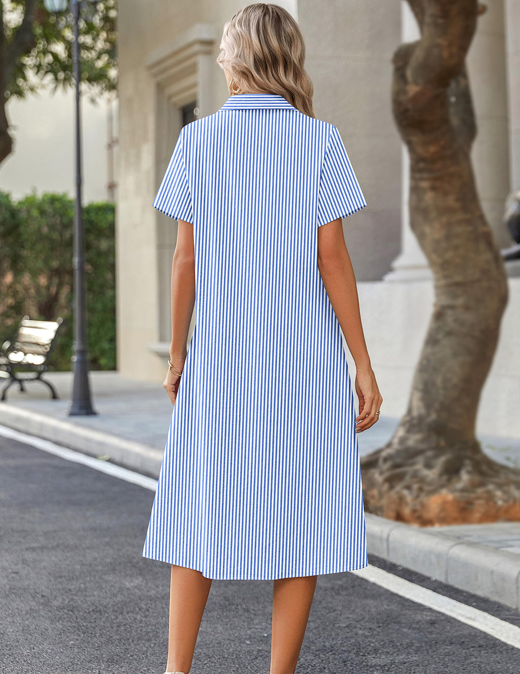 Zeagoo Summer Dresses for Women 2026 Button Down Shirt Dresses Aline Long Sundress Short Sleeve Beach Travel Cover Up
