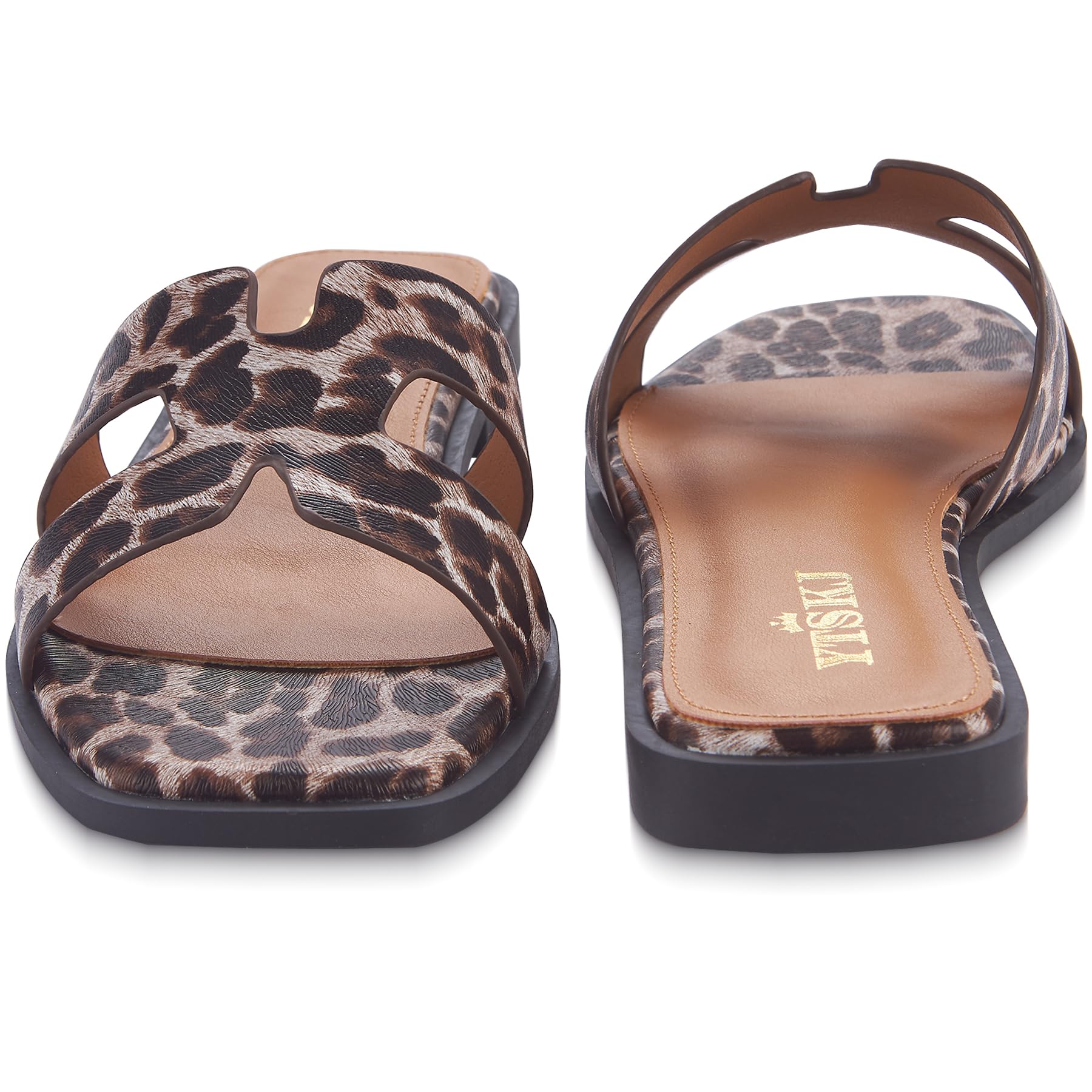 Sandals for Women 2026 Dressy Slides Flat Open Toe Comfortable Soft Leather Slip On Ladies Casual Wide Width Cute Trendy Shoes Summer Beach