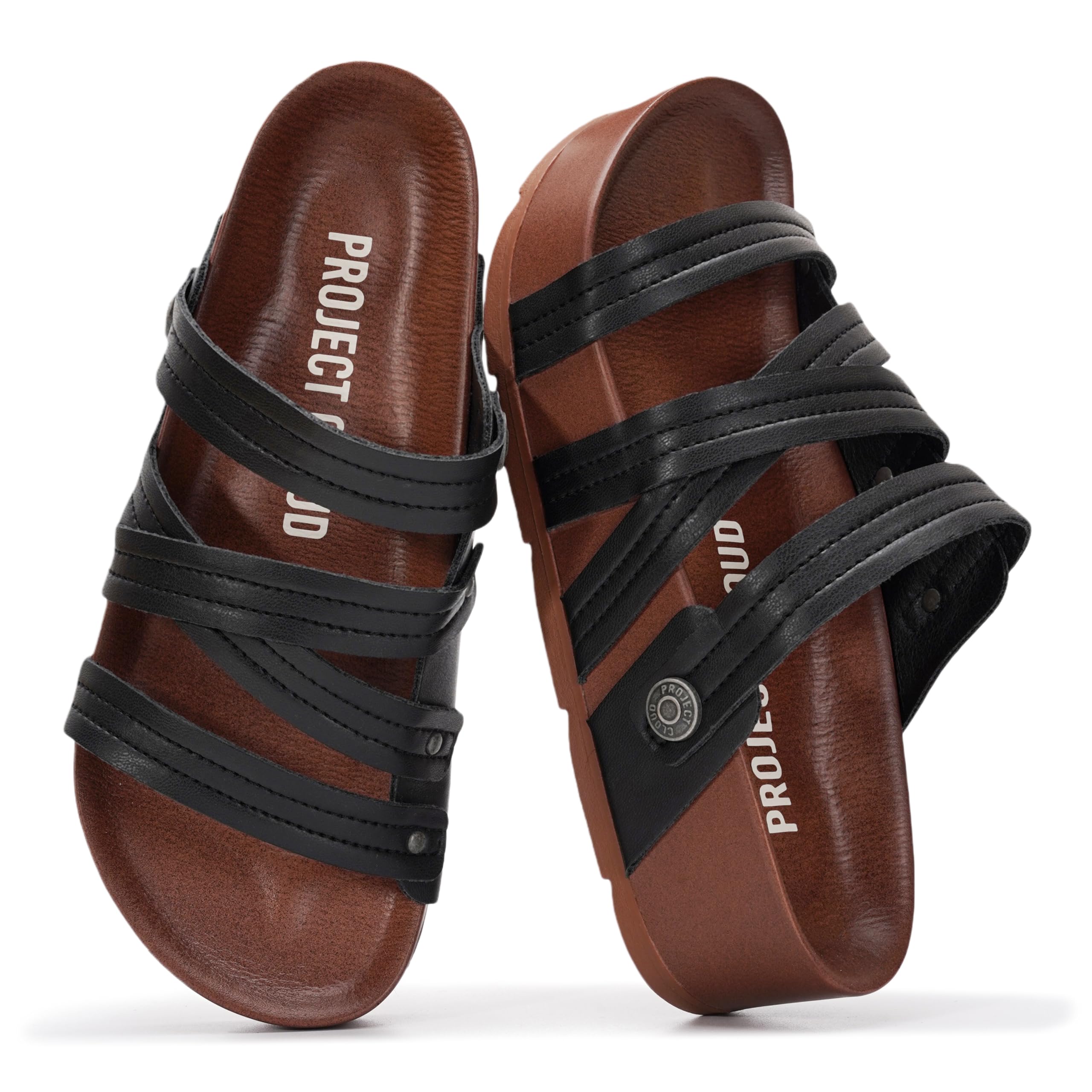 Project Cloud 100% Genuine Leather Platform Sandals Women – Strappy Wedges with Comfortable Plush Insole – Lightweight & Non Slip Wedge Sandals for Women 2026