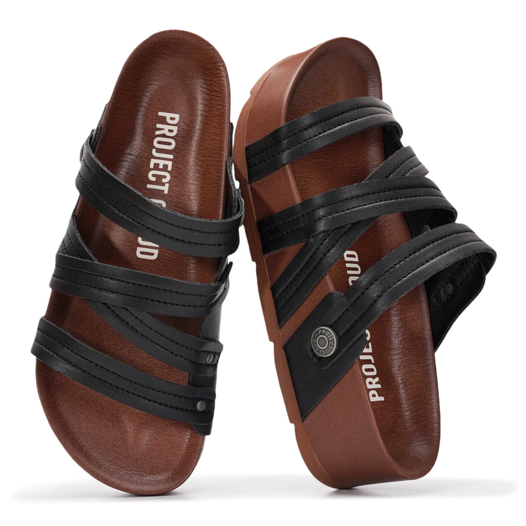 Project Cloud 100% Genuine Leather Platform Sandals Women – Strappy Wedges with Comfortable Plush Insole – Lightweight & Non Slip Wedge Sandals for Women 2026