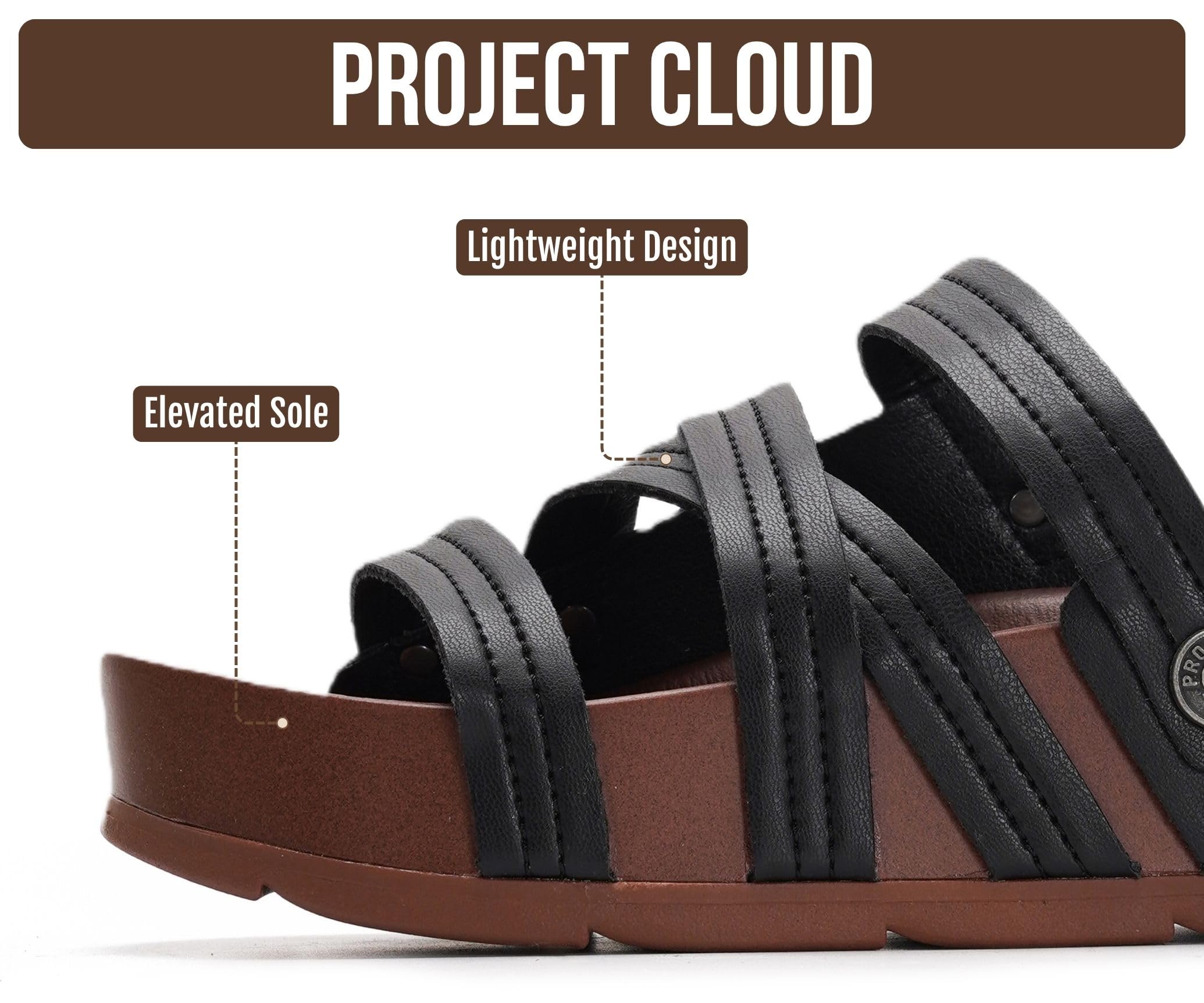 Project Cloud 100% Genuine Leather Platform Sandals Women – Strappy Wedges with Comfortable Plush Insole – Lightweight & Non Slip Wedge Sandals for Women 2026
