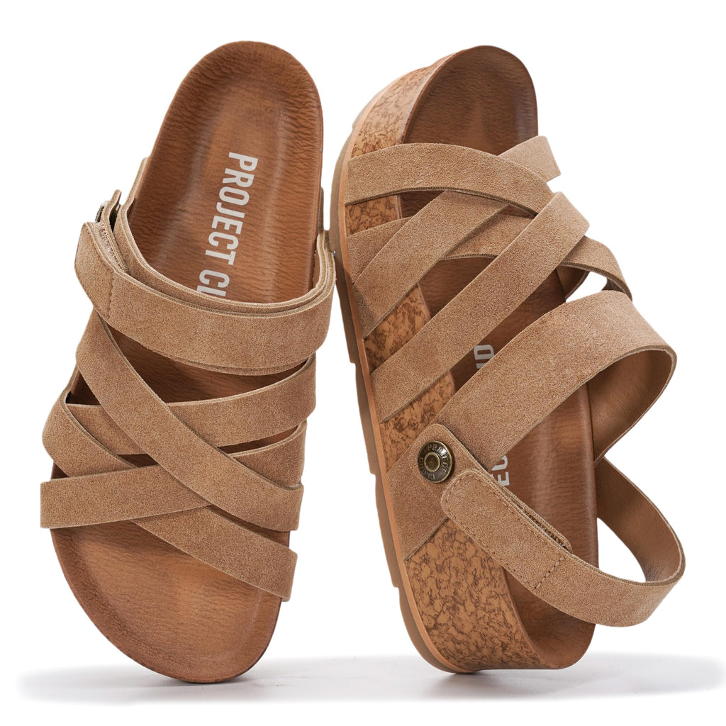 Project Cloud 100% Genuine Leather Platform Sandals Women – Strappy Wedges with Comfortable Plush Insole – Lightweight & Non Slip Wedge Sandals for Women 2026
