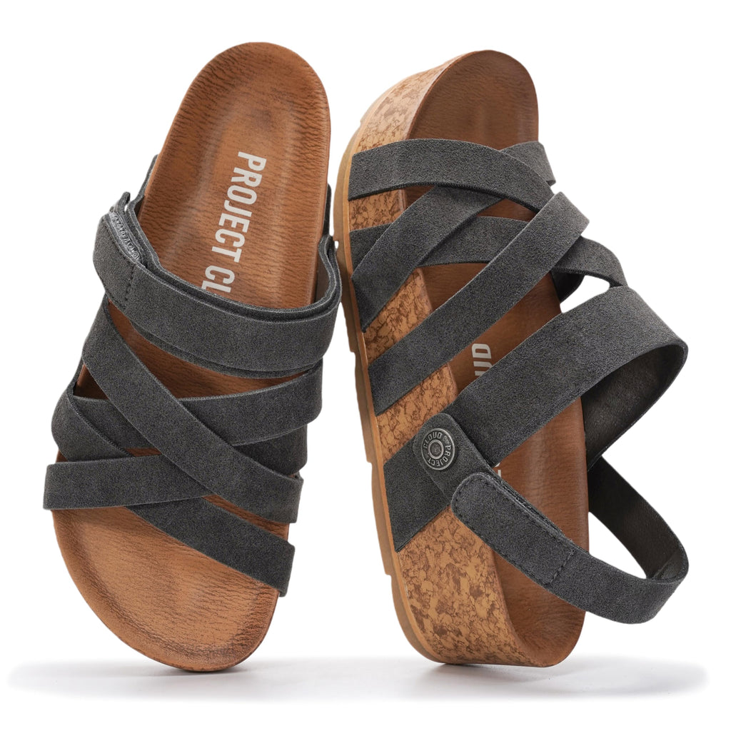 Project Cloud 100% Genuine Leather Platform Sandals Women – Strappy Wedges with Comfortable Plush Insole – Lightweight & Non Slip Wedge Sandals for Women 2026