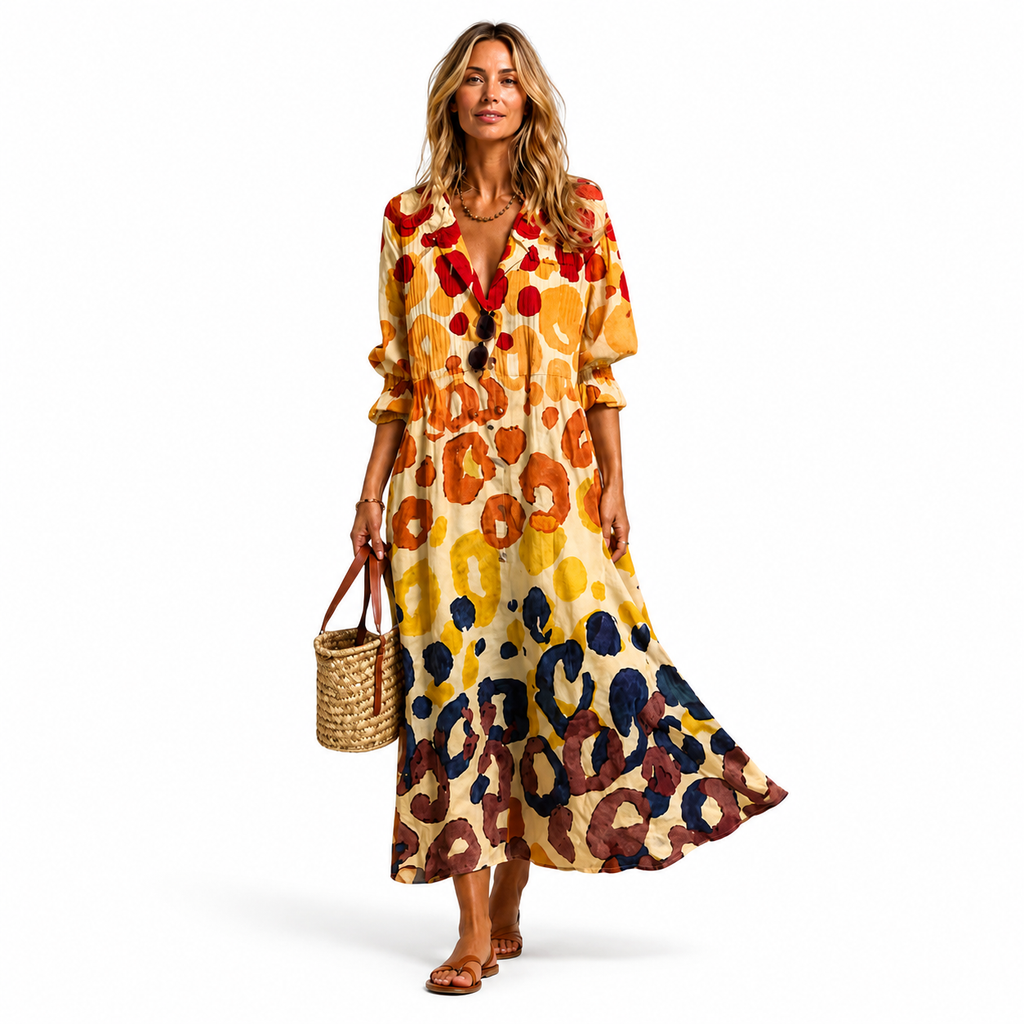 Women's Printed Shirt Dress – Relaxed Flattering Fit