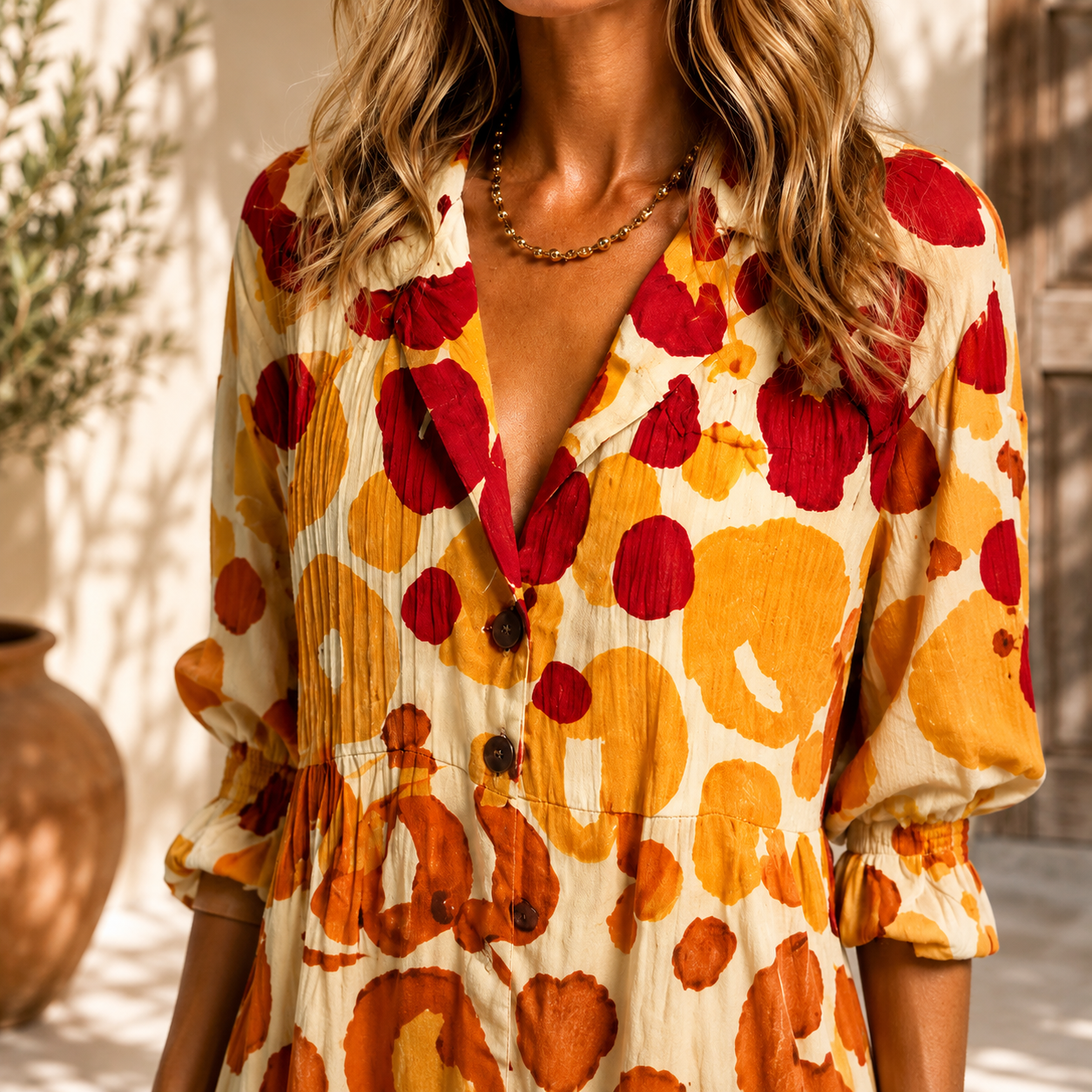 Women's Printed Shirt Dress – Relaxed Flattering Fit