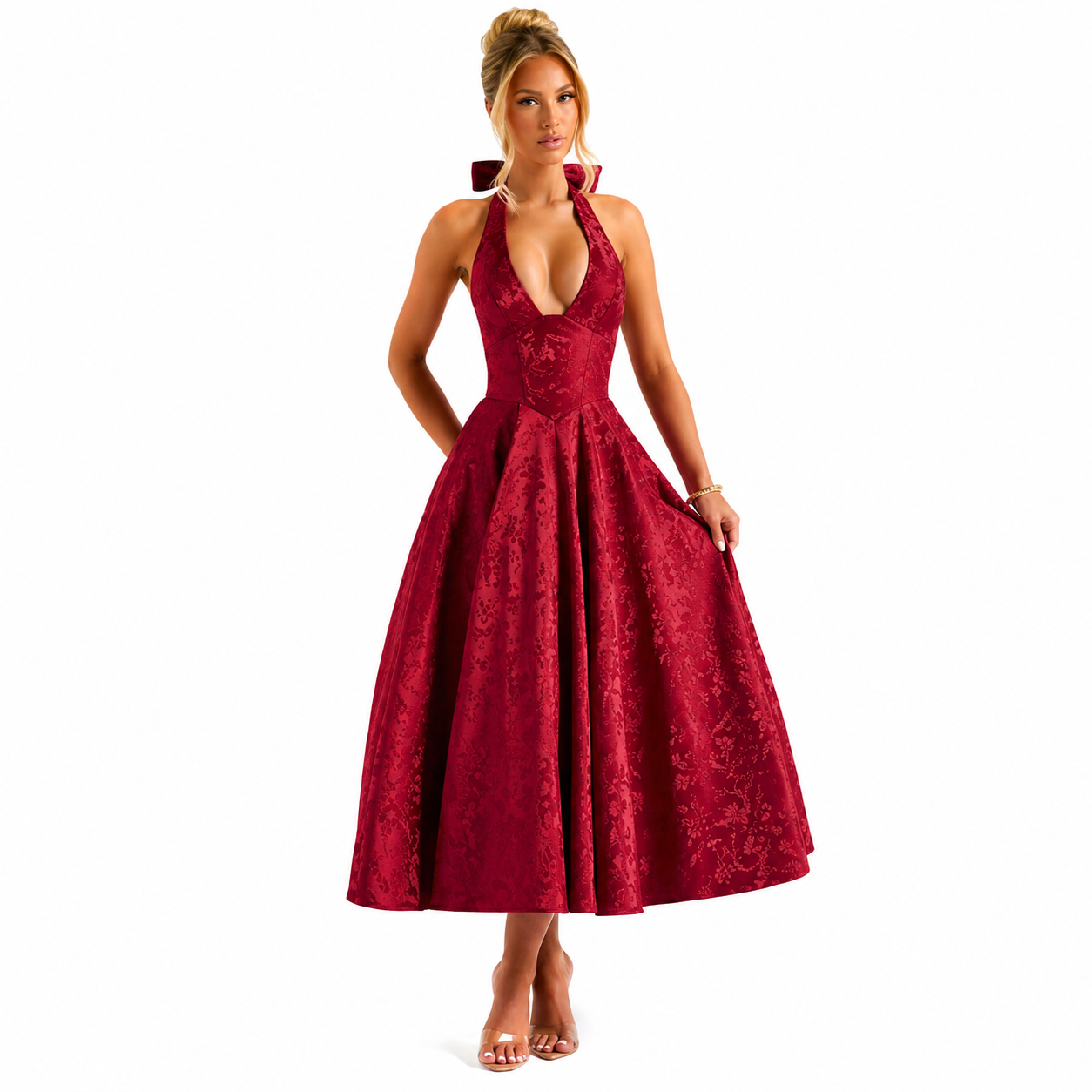Women's Sleeveless A-Line Midi Dress – Office & Everyday Wear
