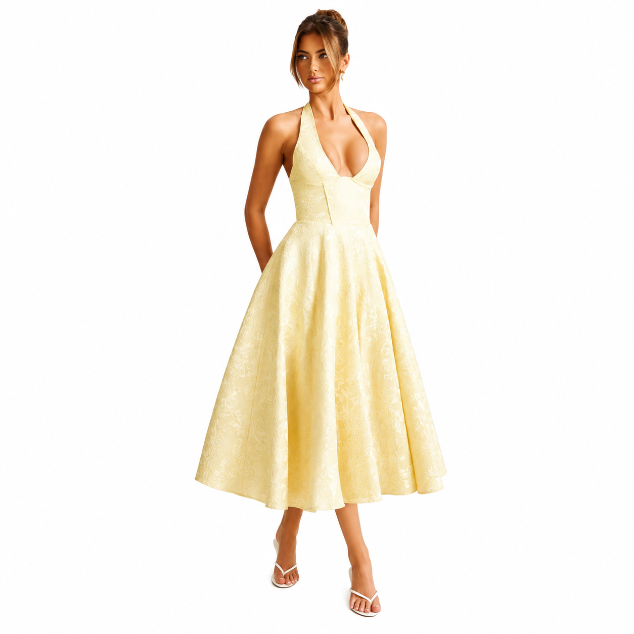 Women's Sleeveless A-Line Midi Dress – Office & Everyday Wear
