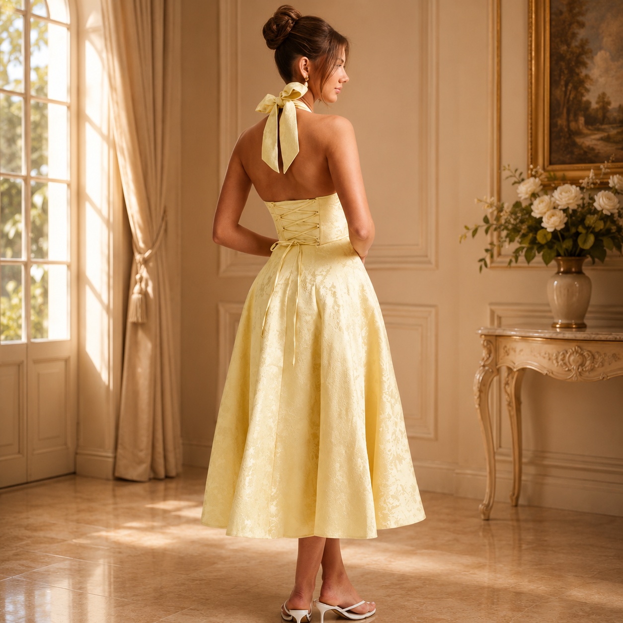 Women's Sleeveless A-Line Midi Dress – Office & Everyday Wear