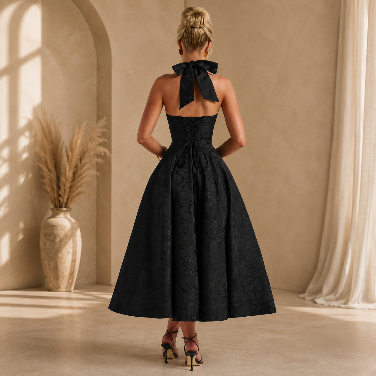 Women's Sleeveless A-Line Midi Dress – Office & Everyday Wear